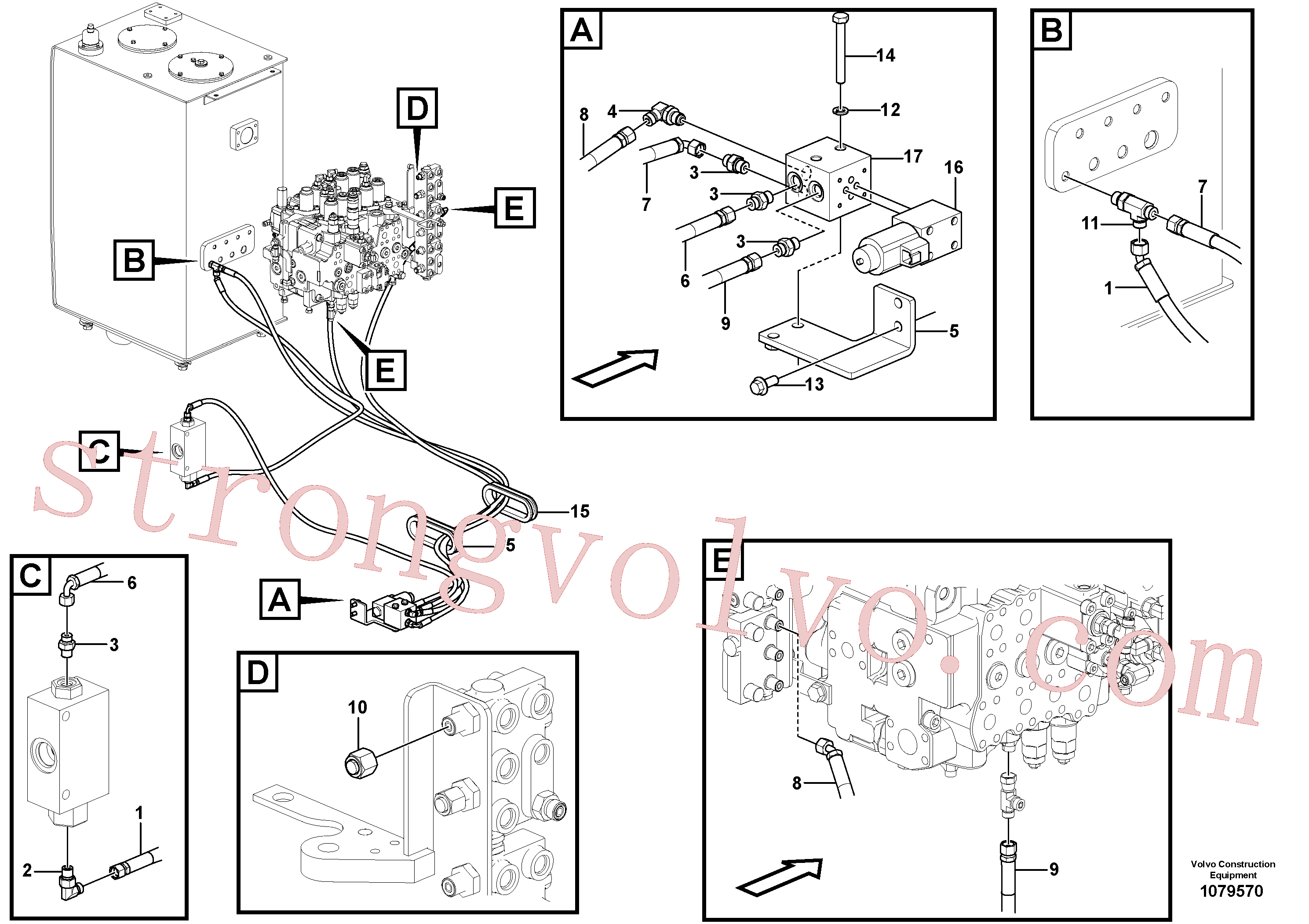 VOE938105 Volvo Sistema servomotor, válvula de comando para válvula solenóide(1079570 Montagem)