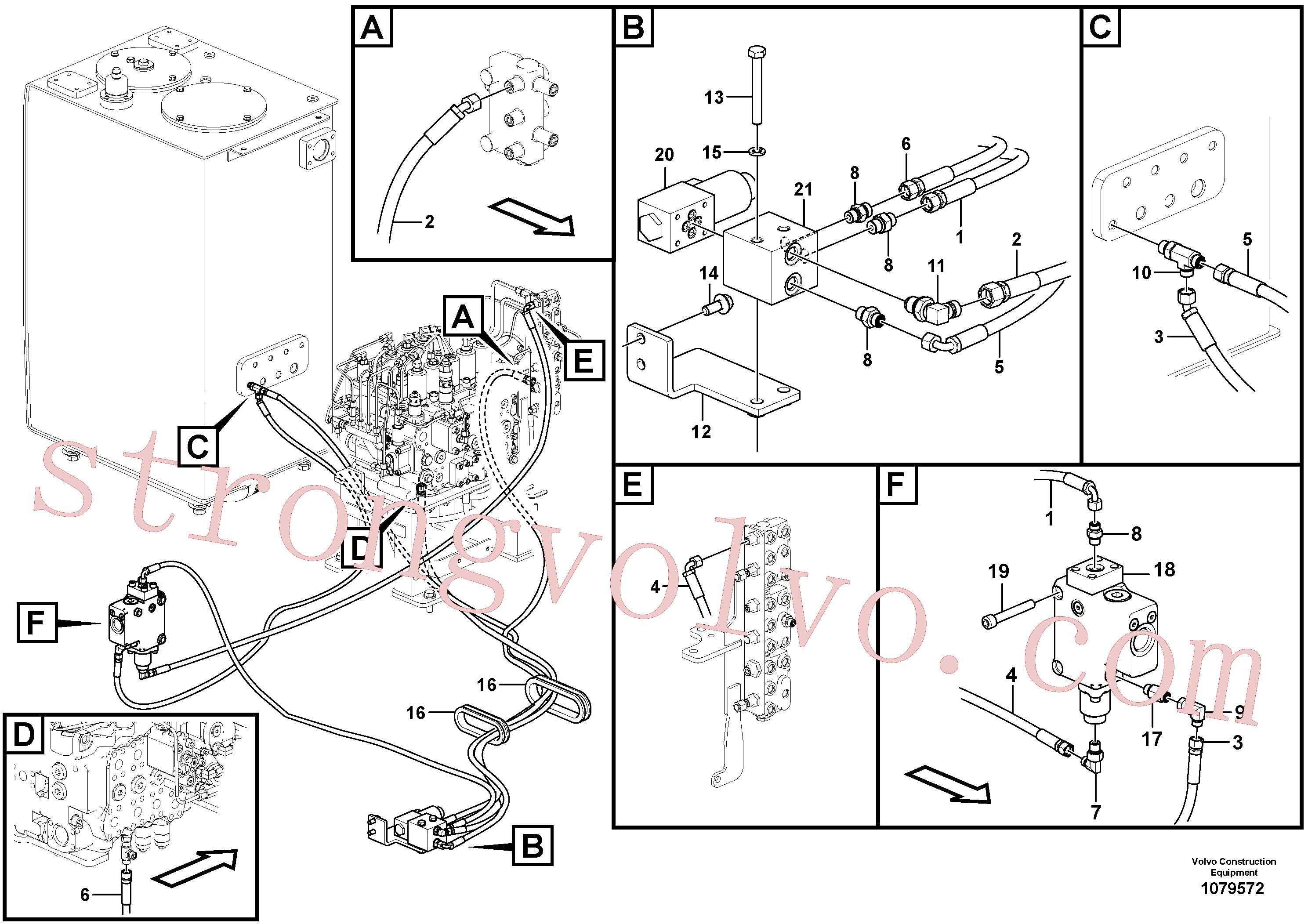 VOE937289 Volvo Sistema servomotor, válvula de comando para válvula solenóide(1079572 Montagem)