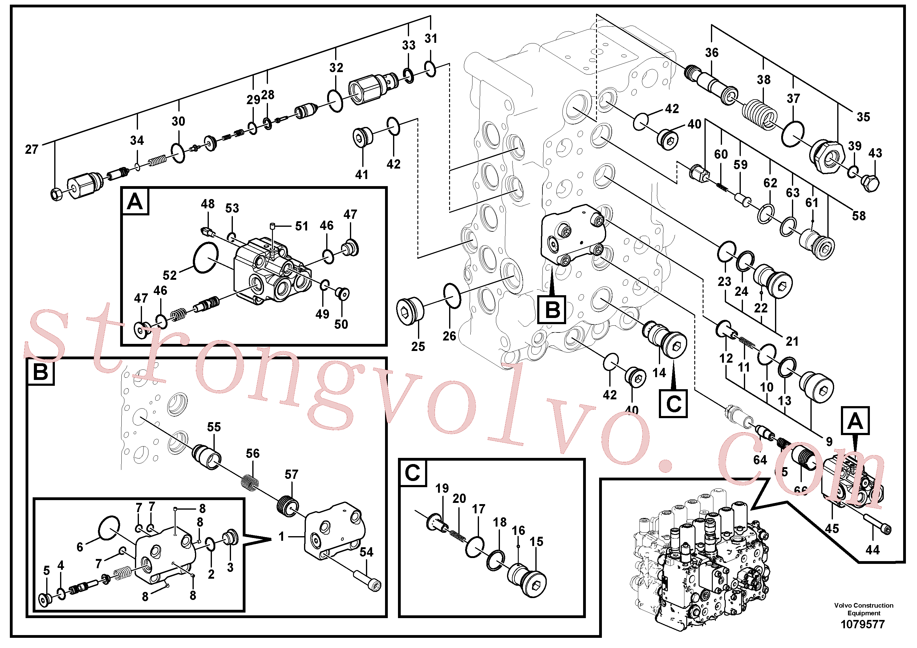 VOE14699614 Volvo Válvula mestra de comando(1079577 Montagem)