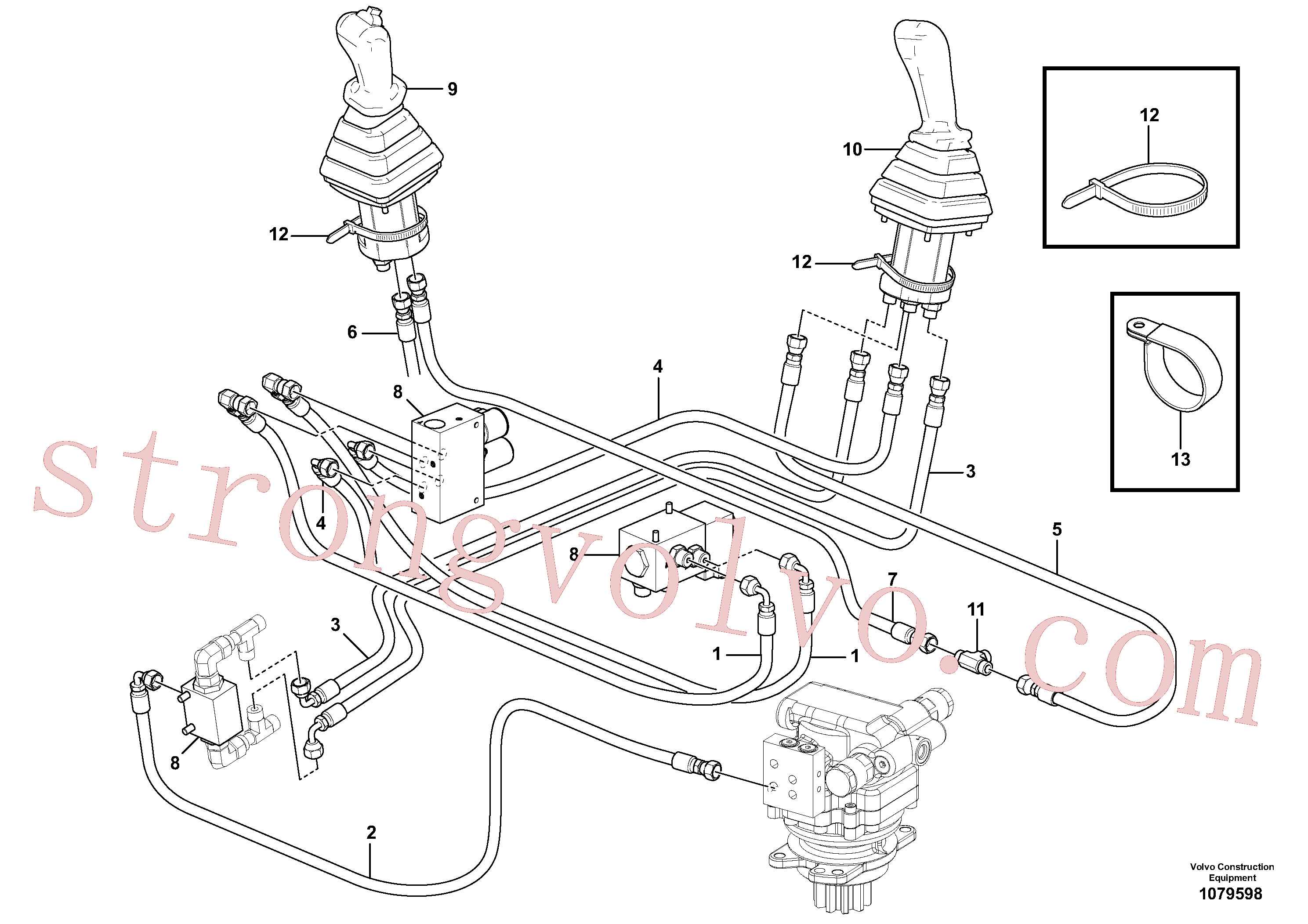 VOE936290 Volvo Circuito hidráulico (baixa pressão)(1079598 Montagem)