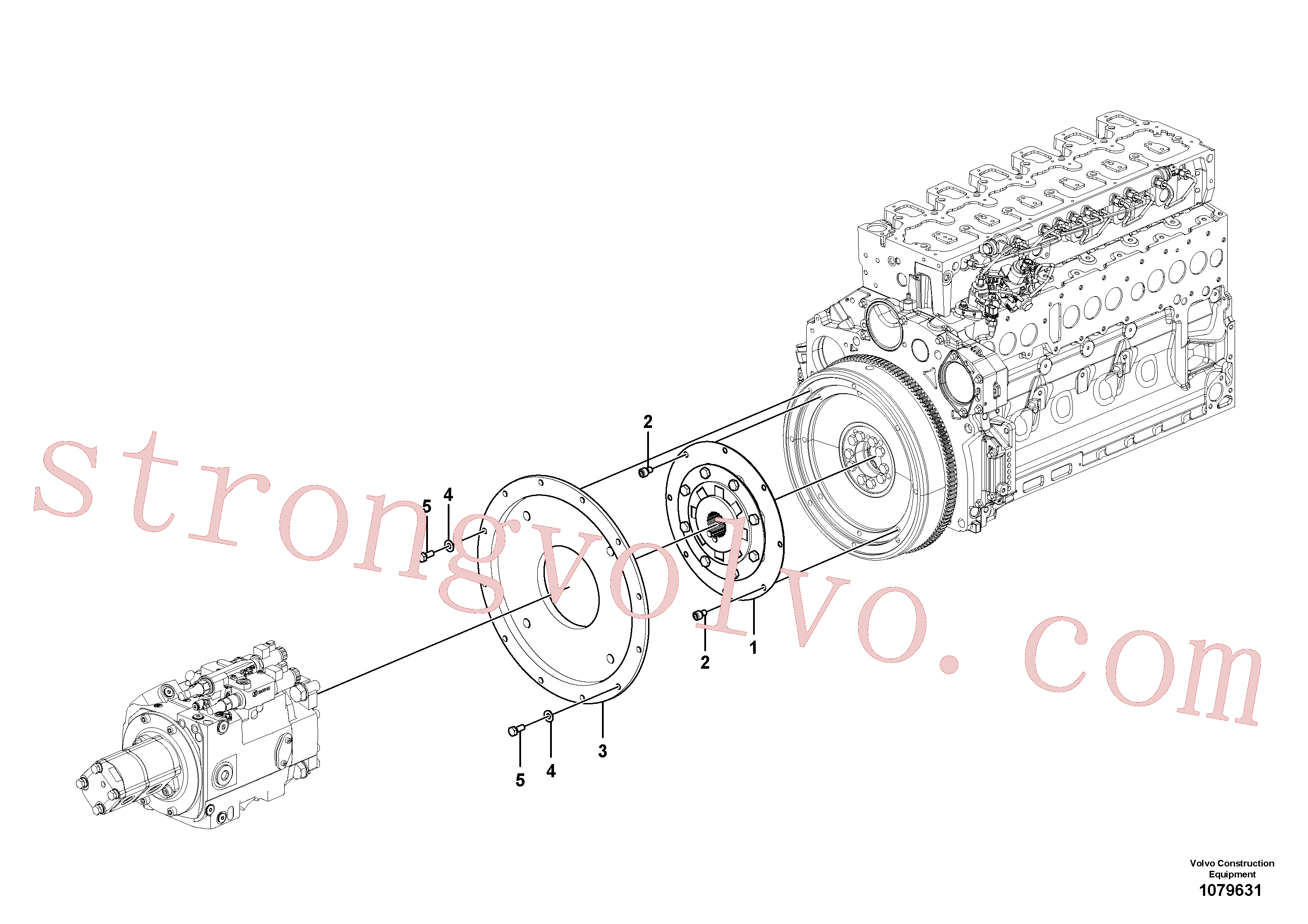 VOE997856 Volvo Caixa de engrenagens da bomba com peças de montagem(1079631 Montagem)