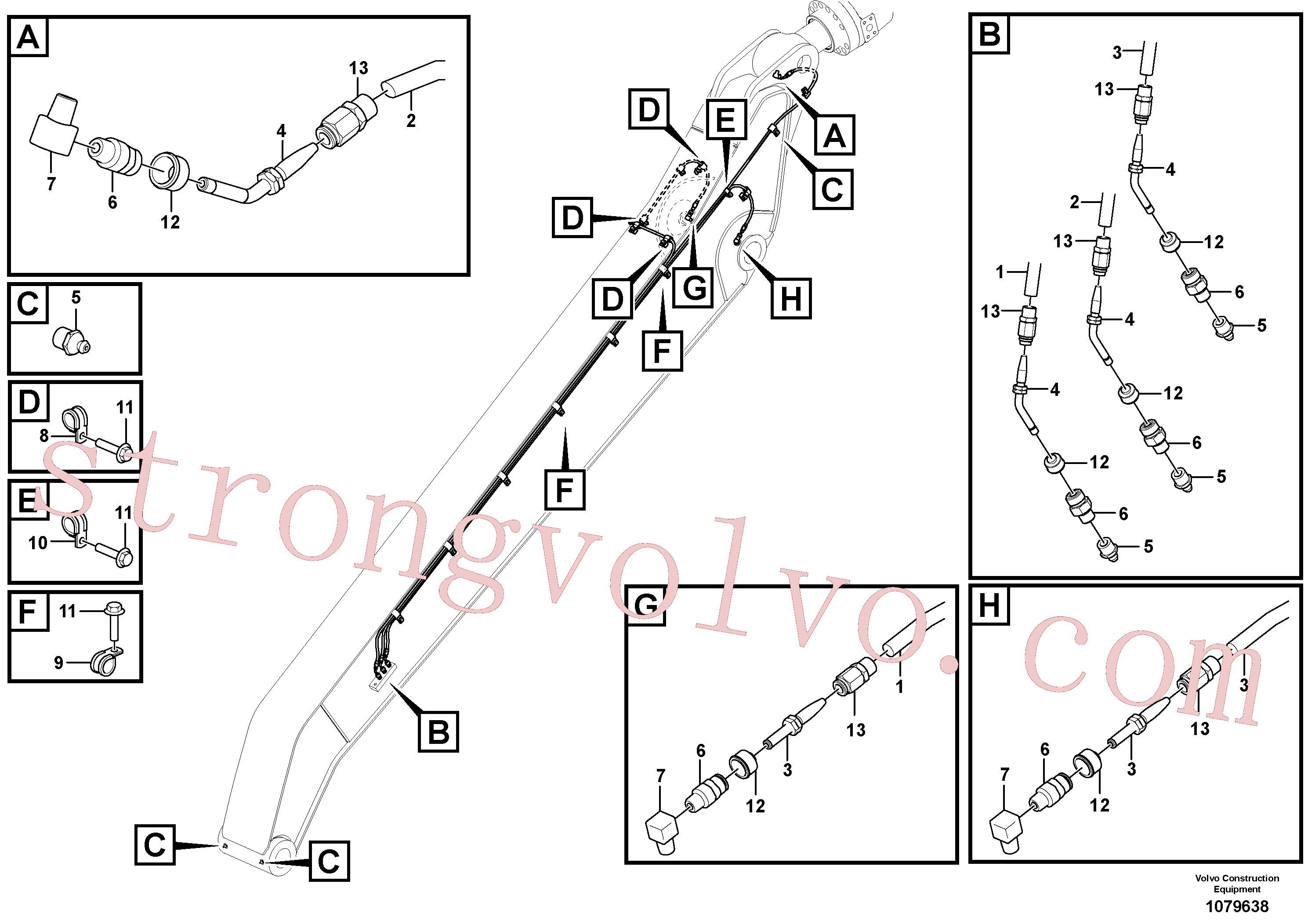 VOE14883801 Volvo Tubagem de massa(1079638 Montagem)