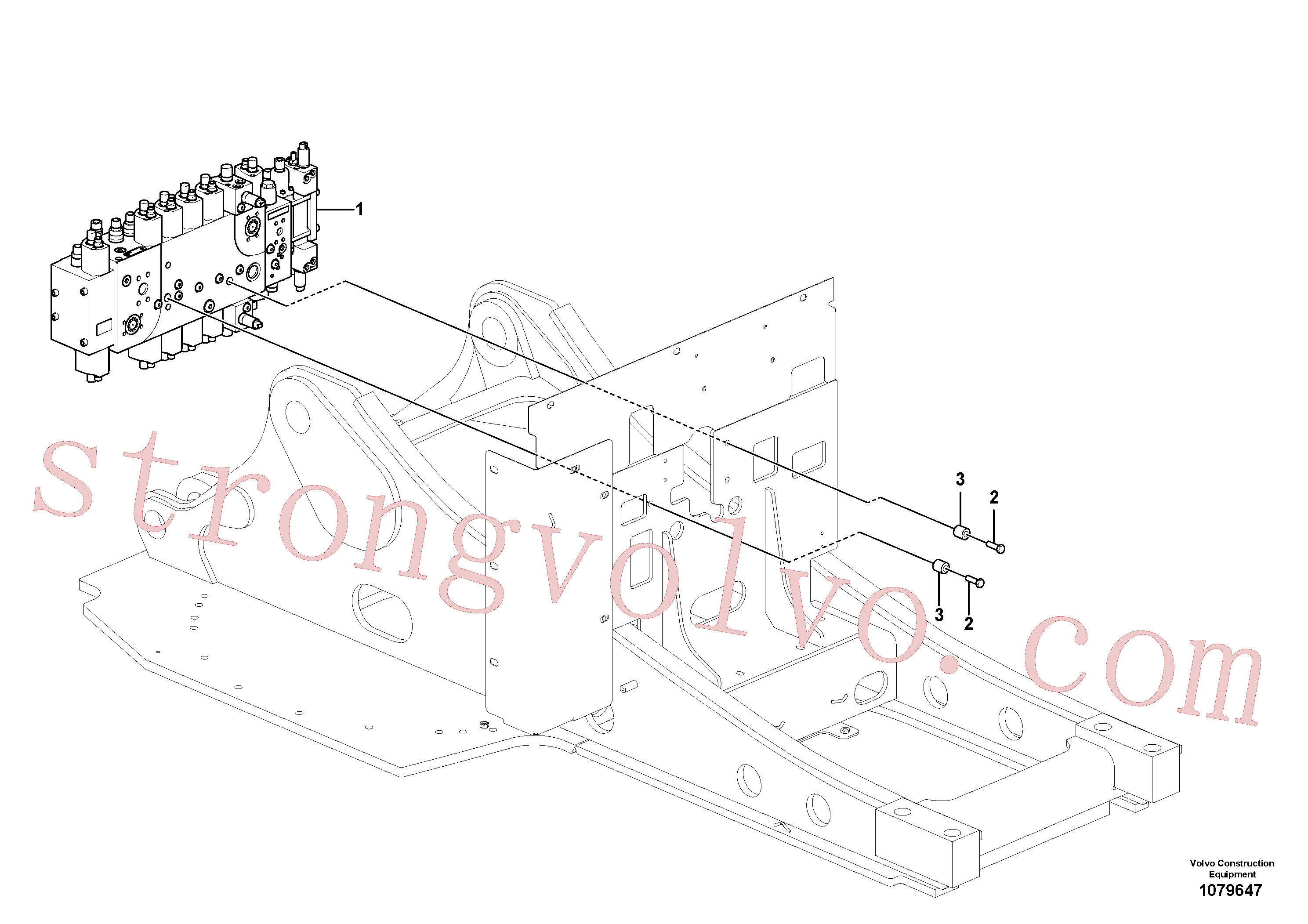 VOE60110381 Volvo Válvula de comando com acessórios.(1079647 Montagem)