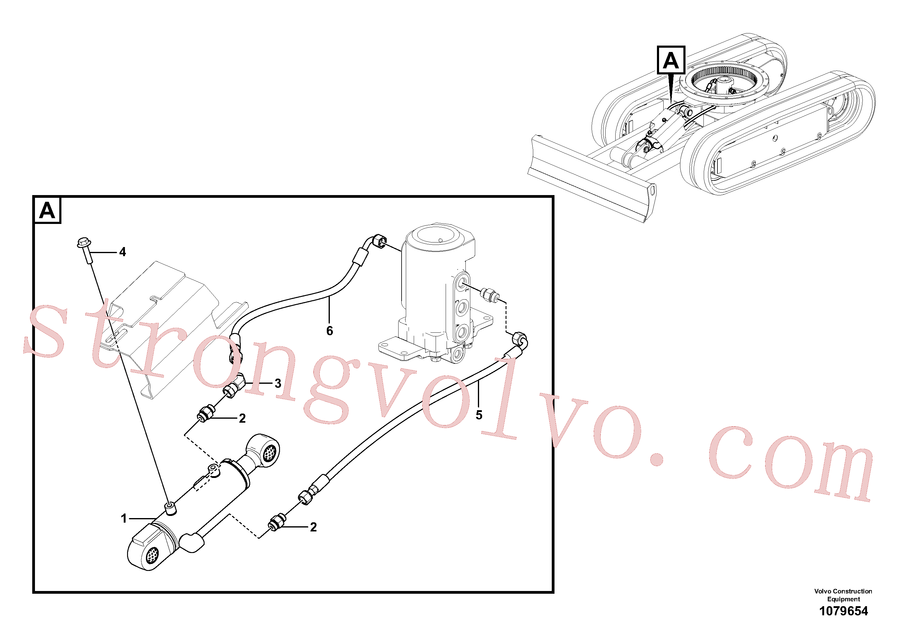 VOE15621706 Volvo Sistema hidráulico de trabalho, lâmina niveladora(1079654 Montagem)