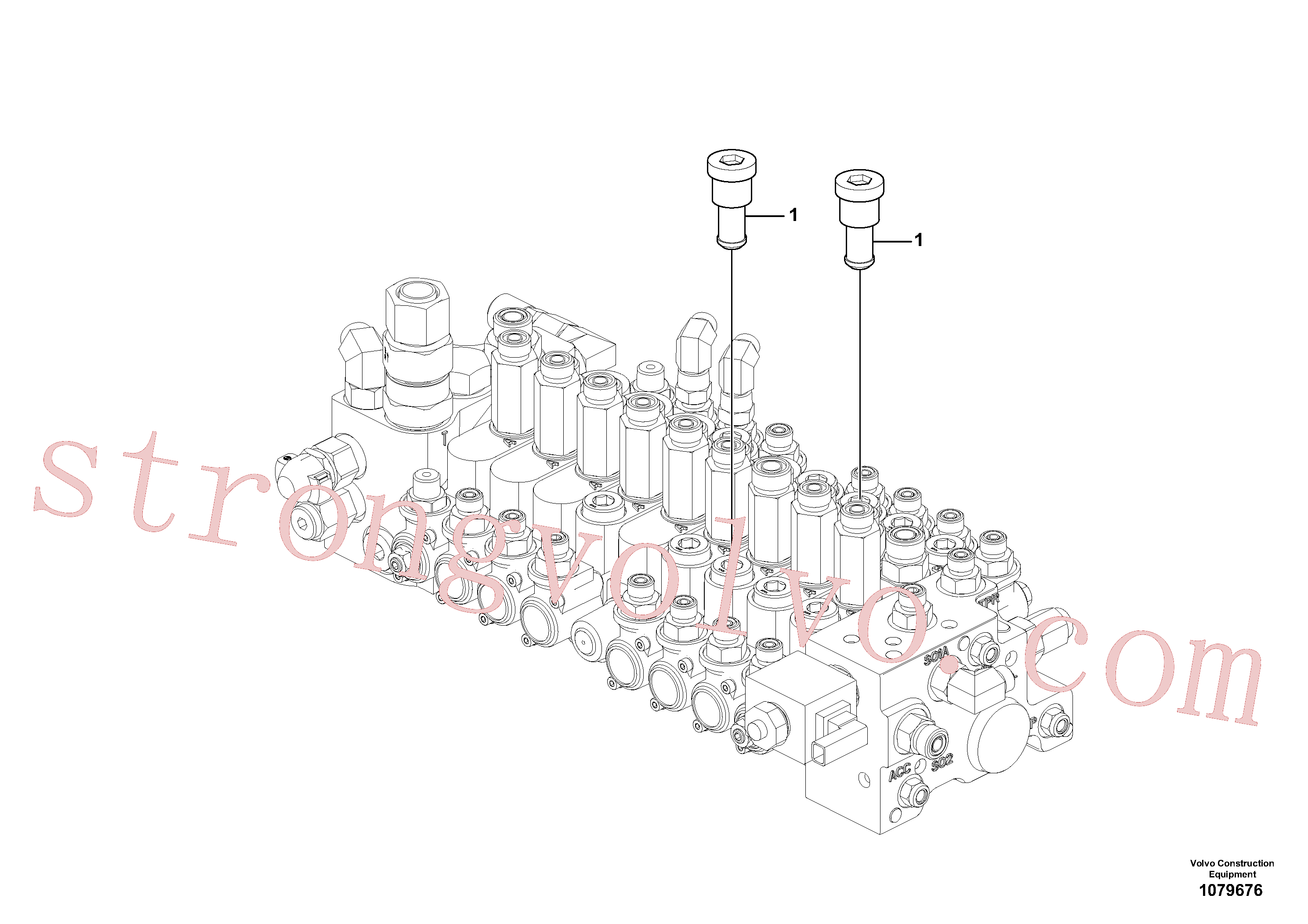 VOE15666861 Volvo Secção da válvula, Válvula de alívio(1079676 Montagem)