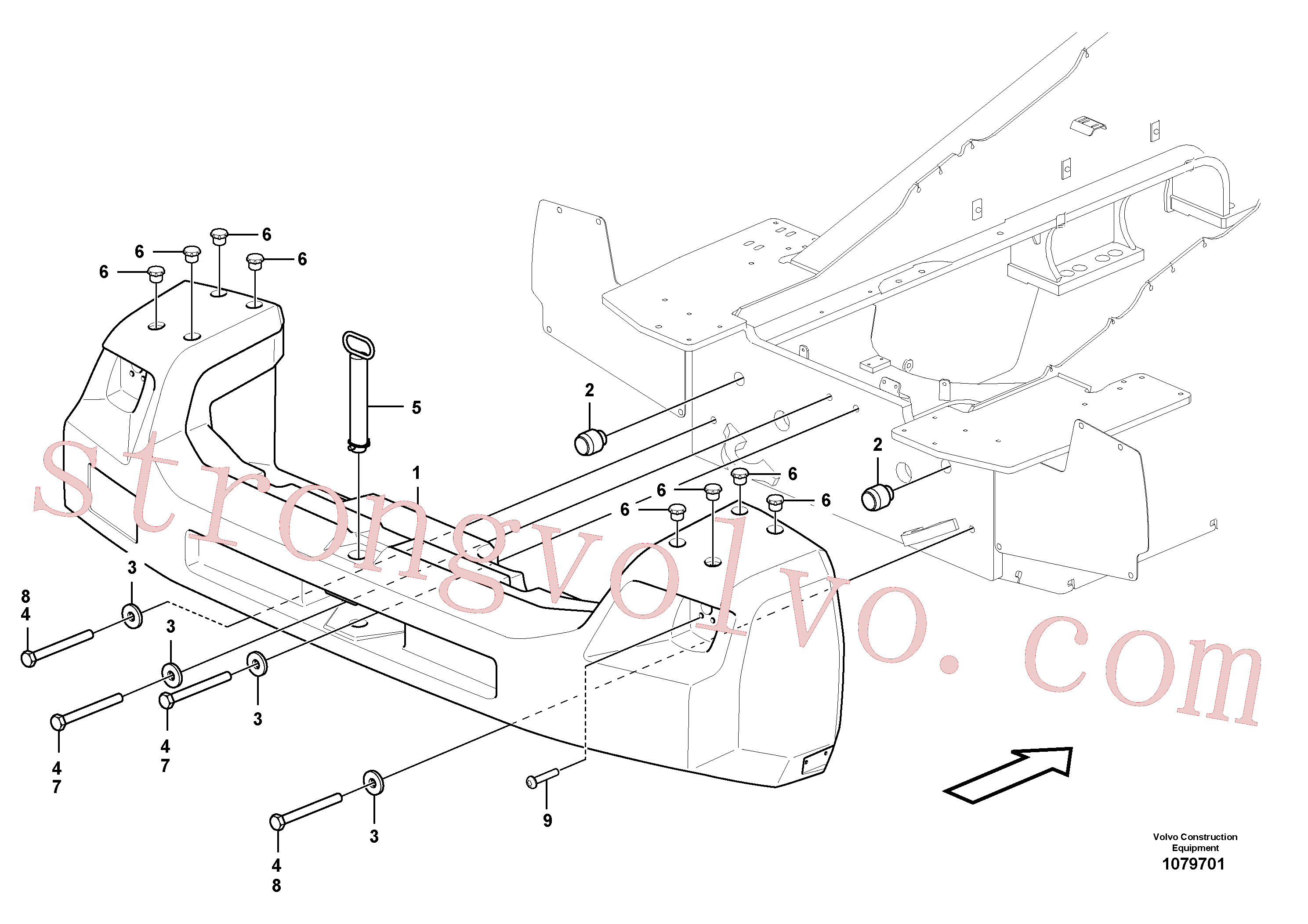 VOE11055617 Volvo Engate traseiro e contra-peso(1079701 Montagem)