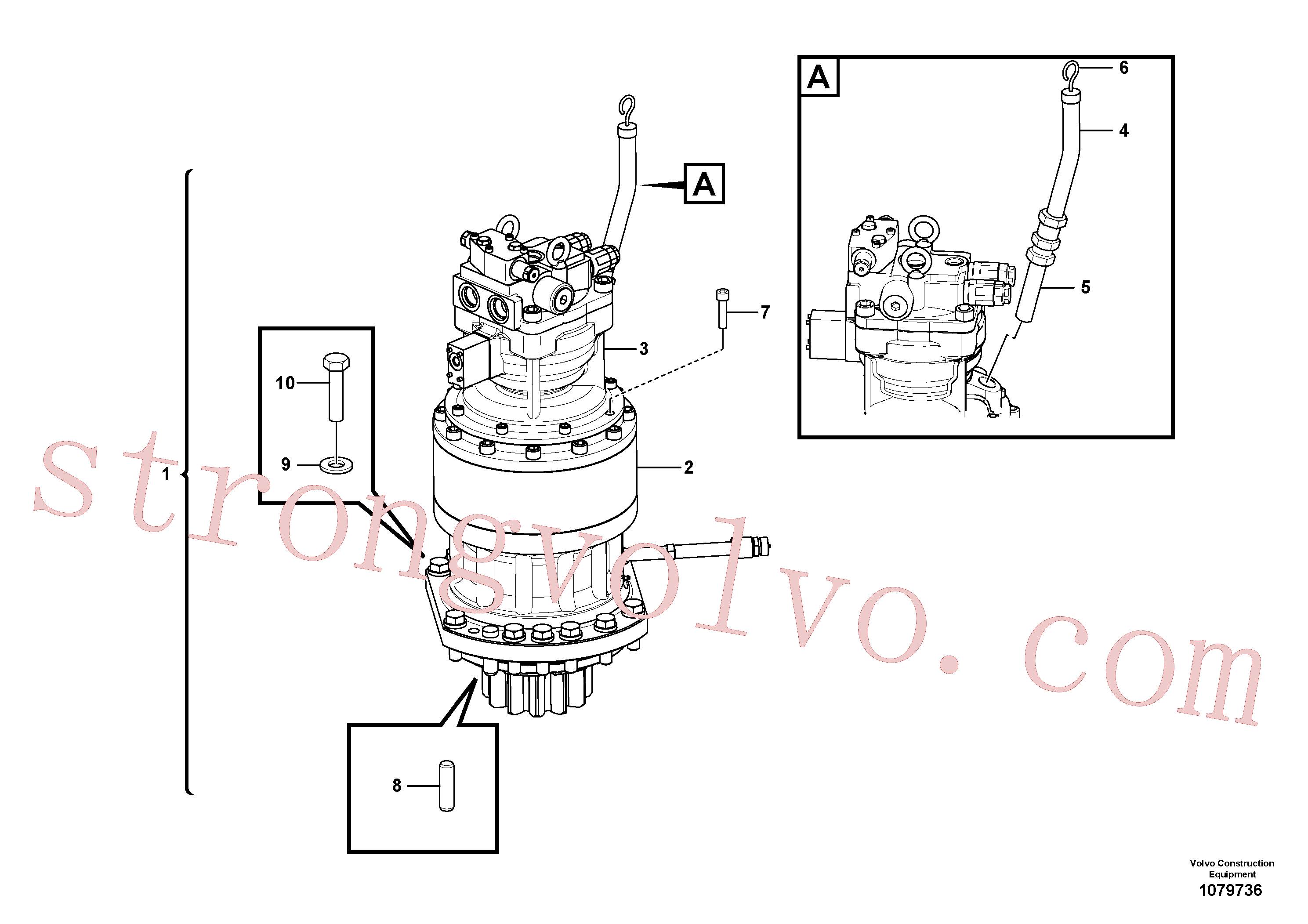 VOE14588061 Volvo Motor de rotação(1079736 Montagem)