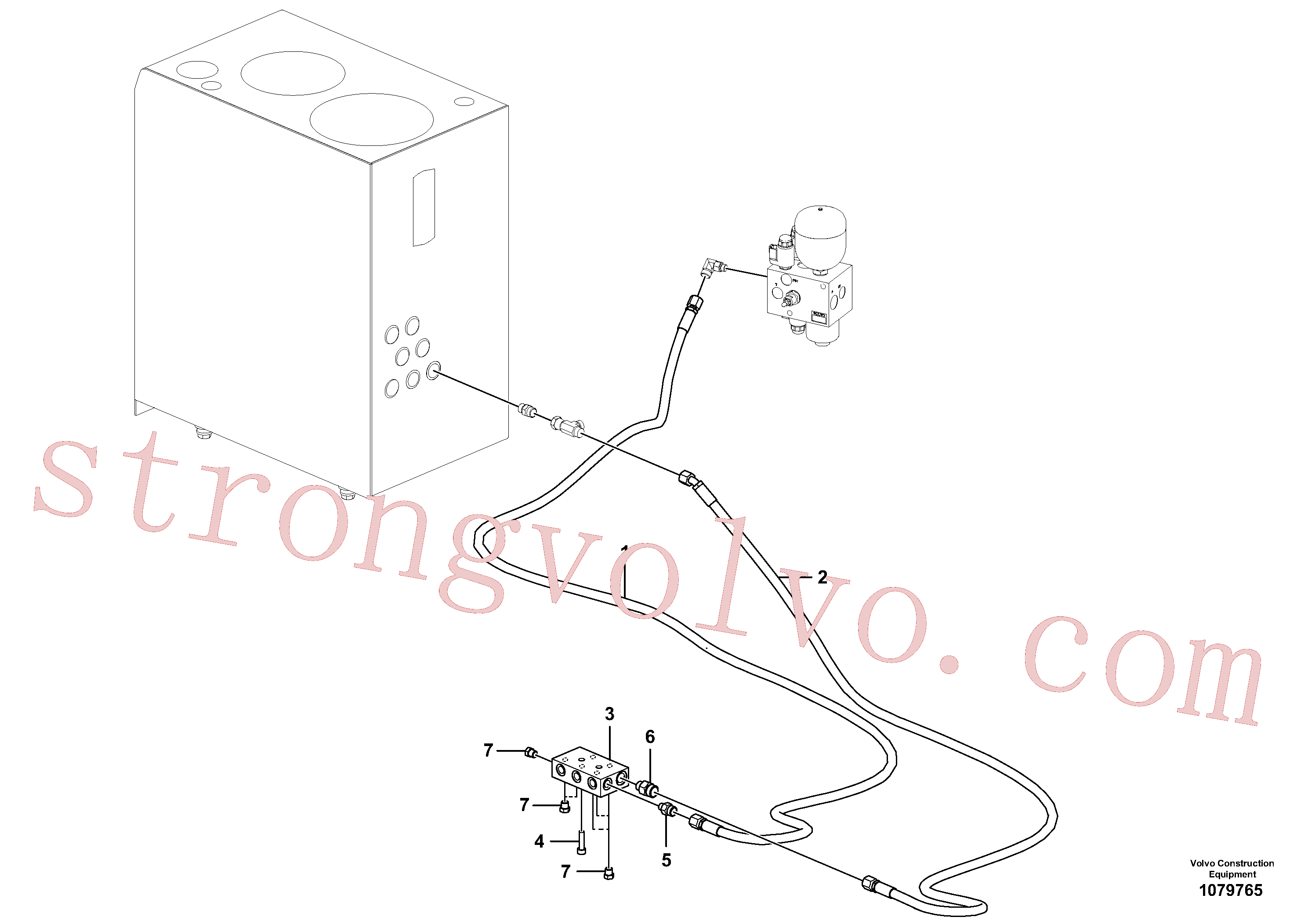 VOE997861 Volvo Sistema servomotor, válvula de comando para válvula solenóide(1079765 Montagem)