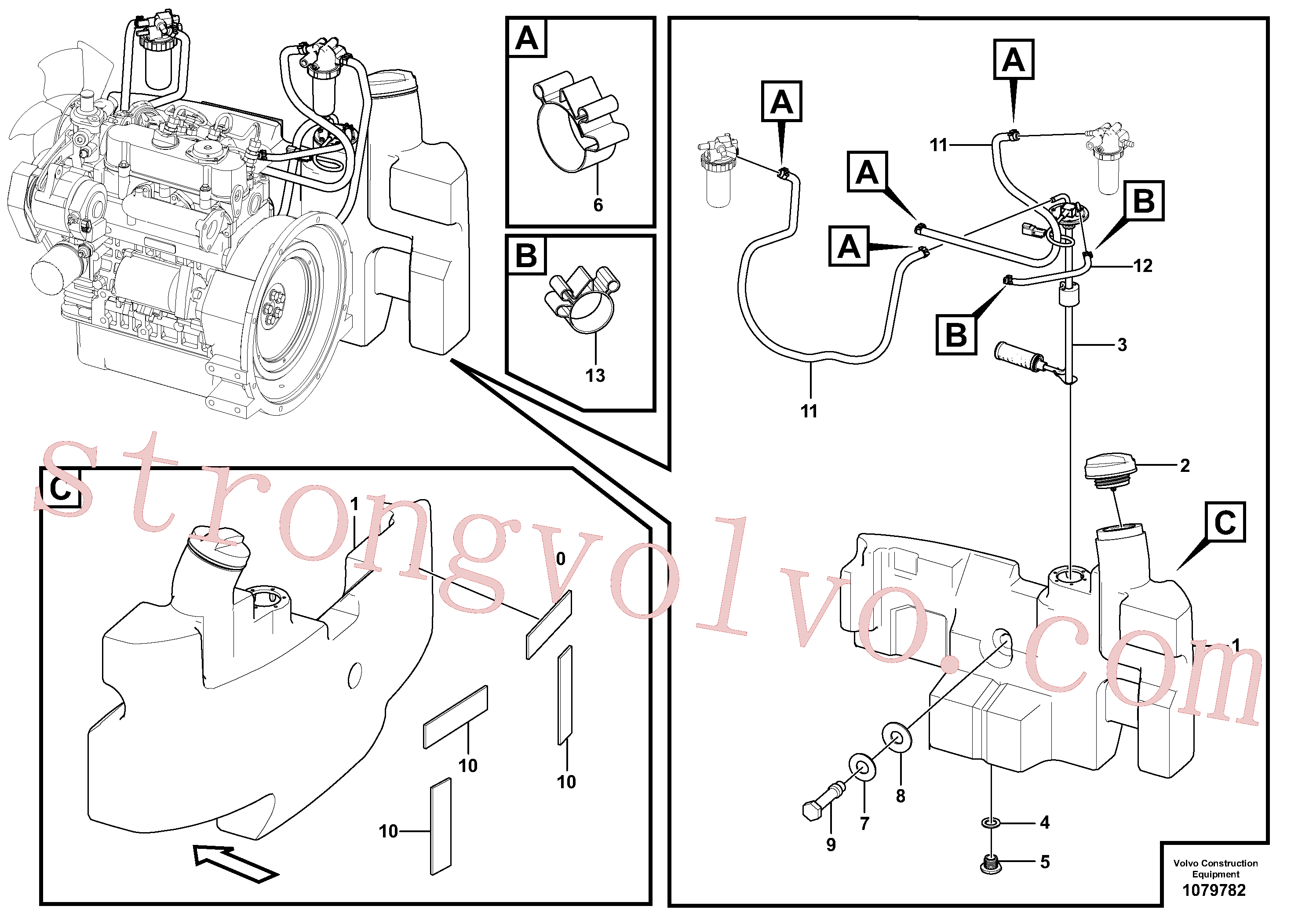 VOE11807776 Volvo Depósito de combustível com acessórios(1079782 Montagem)