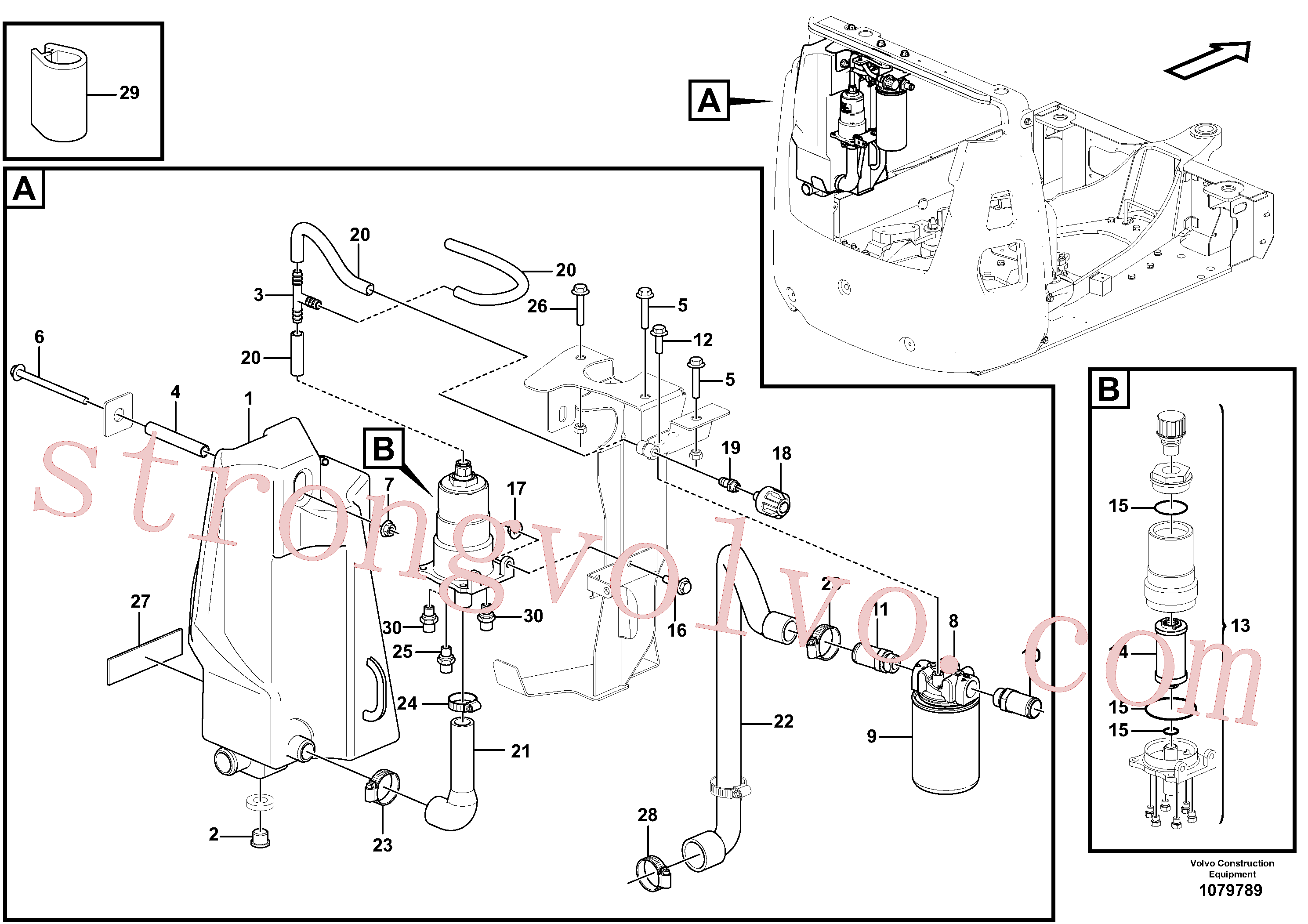VOE11805318 Volvo Tanque de óleo hidráulico com acessórios(1079789 Montagem)