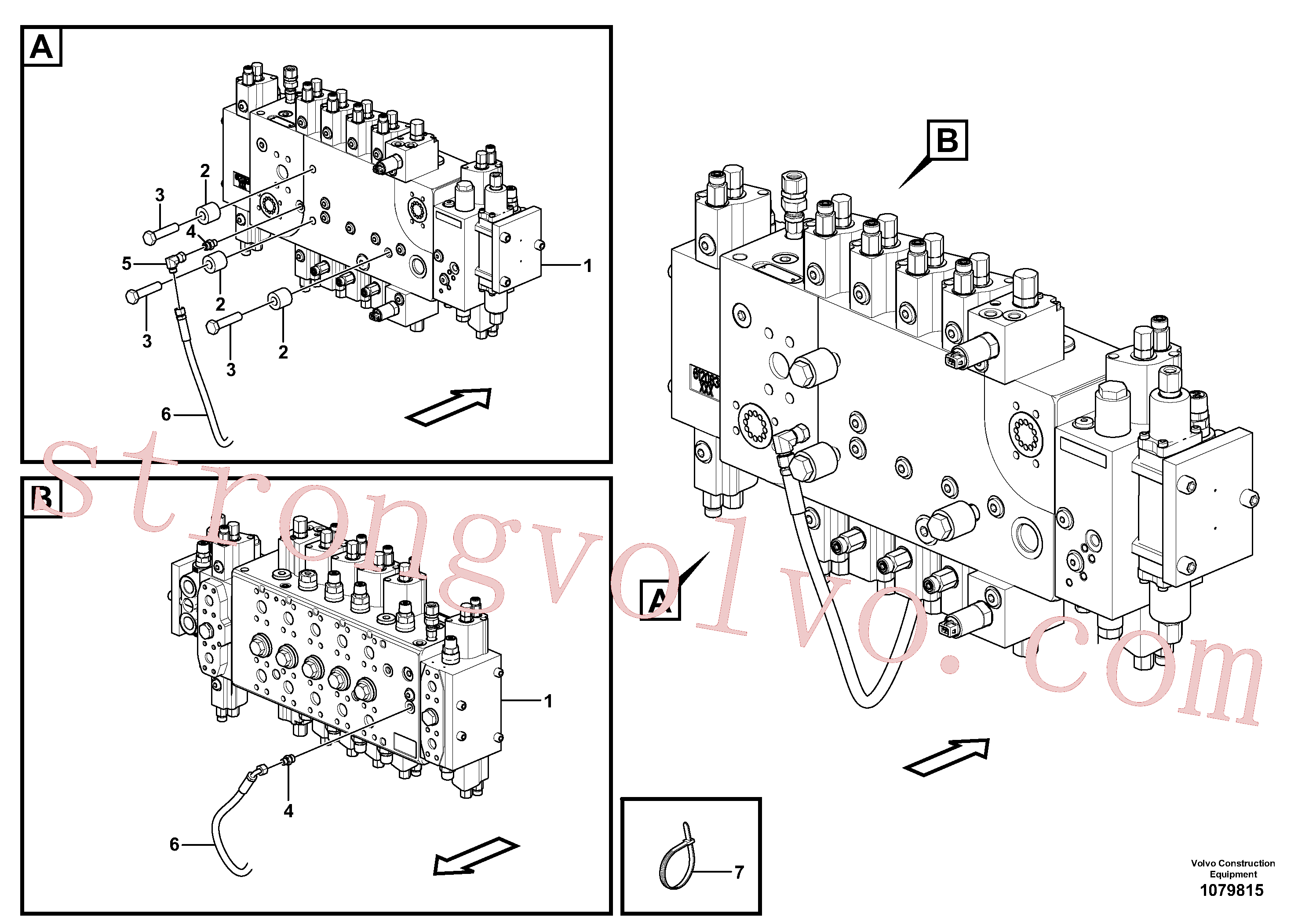 VOE60110381 Volvo Sistema servomotor, tubagem da válvula de comando(1079815 Montagem)