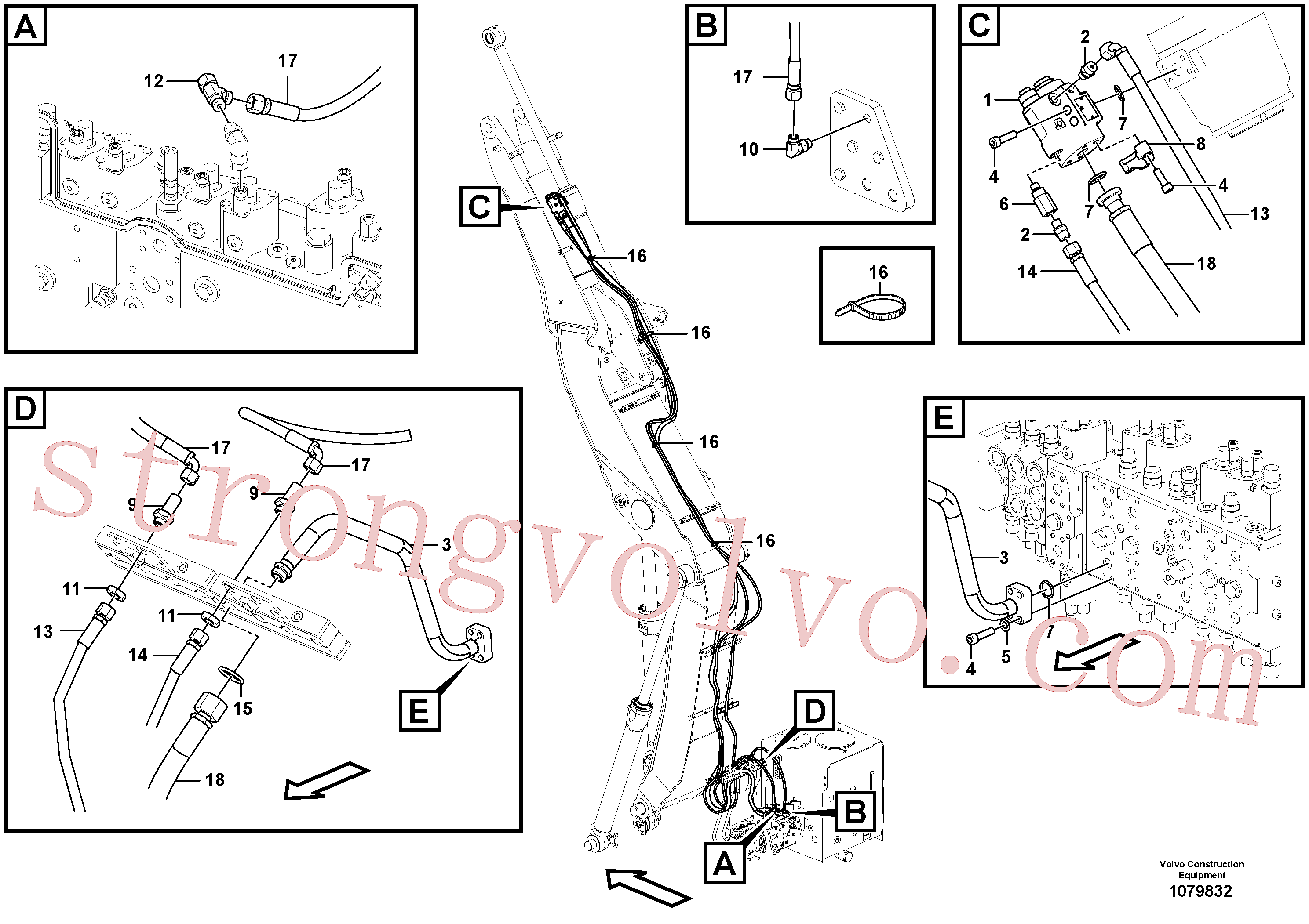 VOE937709 Volvo Hidráulica de serviço, ruptura do braço de afundamento para lança ajustável(1079832 Montagem)