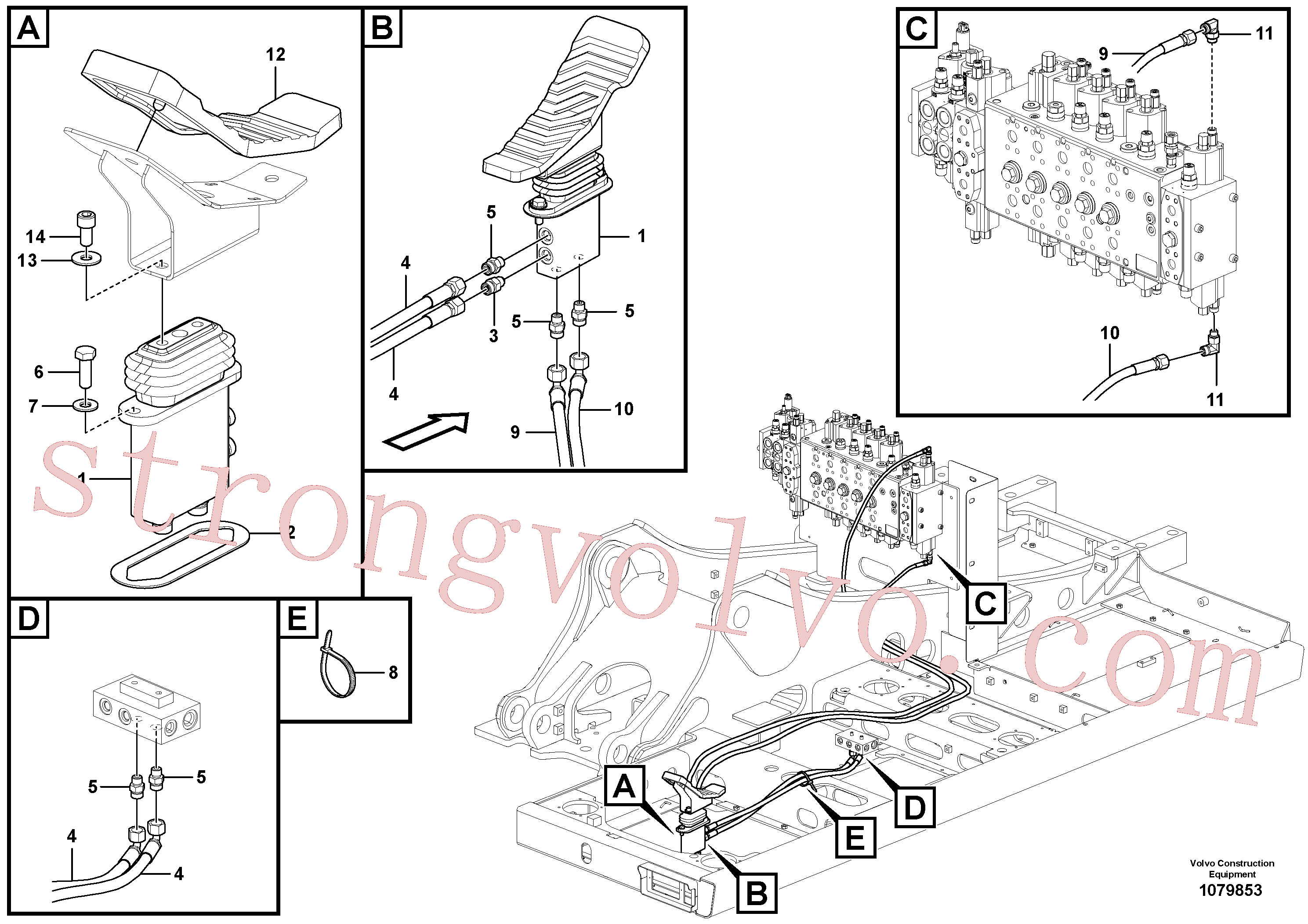VOE14565159 Volvo Sistema servomotor, válvula de comando para pedal da válvula de comando(1079853 Montagem)