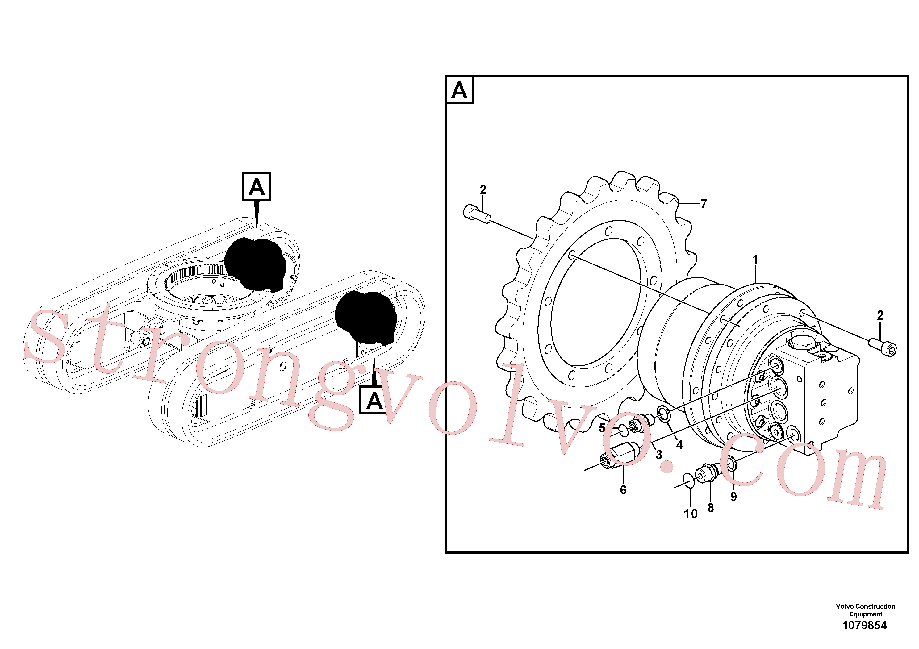 PJ4755016 Volvo Motor de curso com peças de montagem(1079854 Montagem)