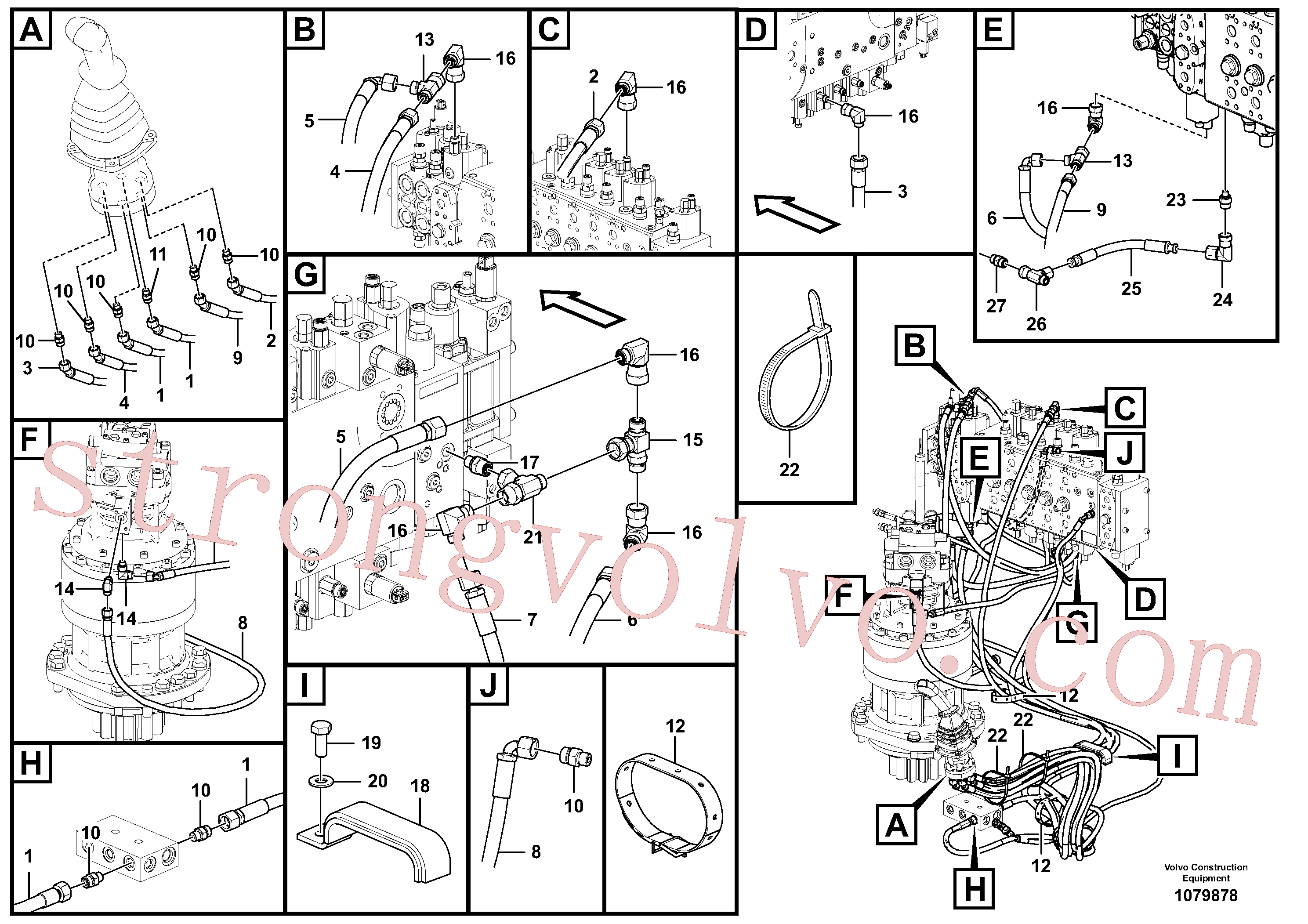 Atacado VOE15038542 Mangueira completa Volvo escavadeira