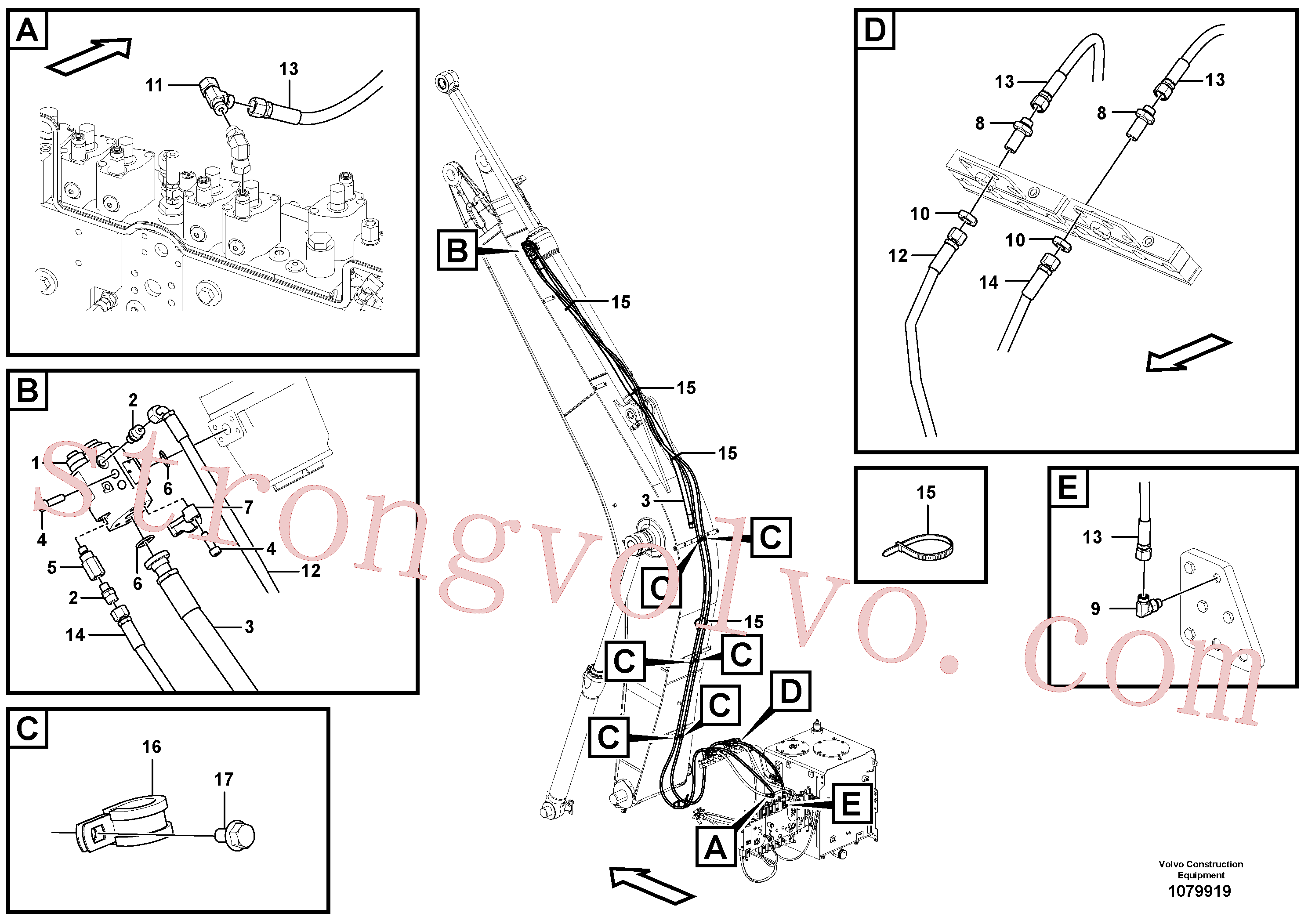 VOE937709 Volvo Hidráulica de serviço, ruptura do braço de afundamento(1079919 Montagem)