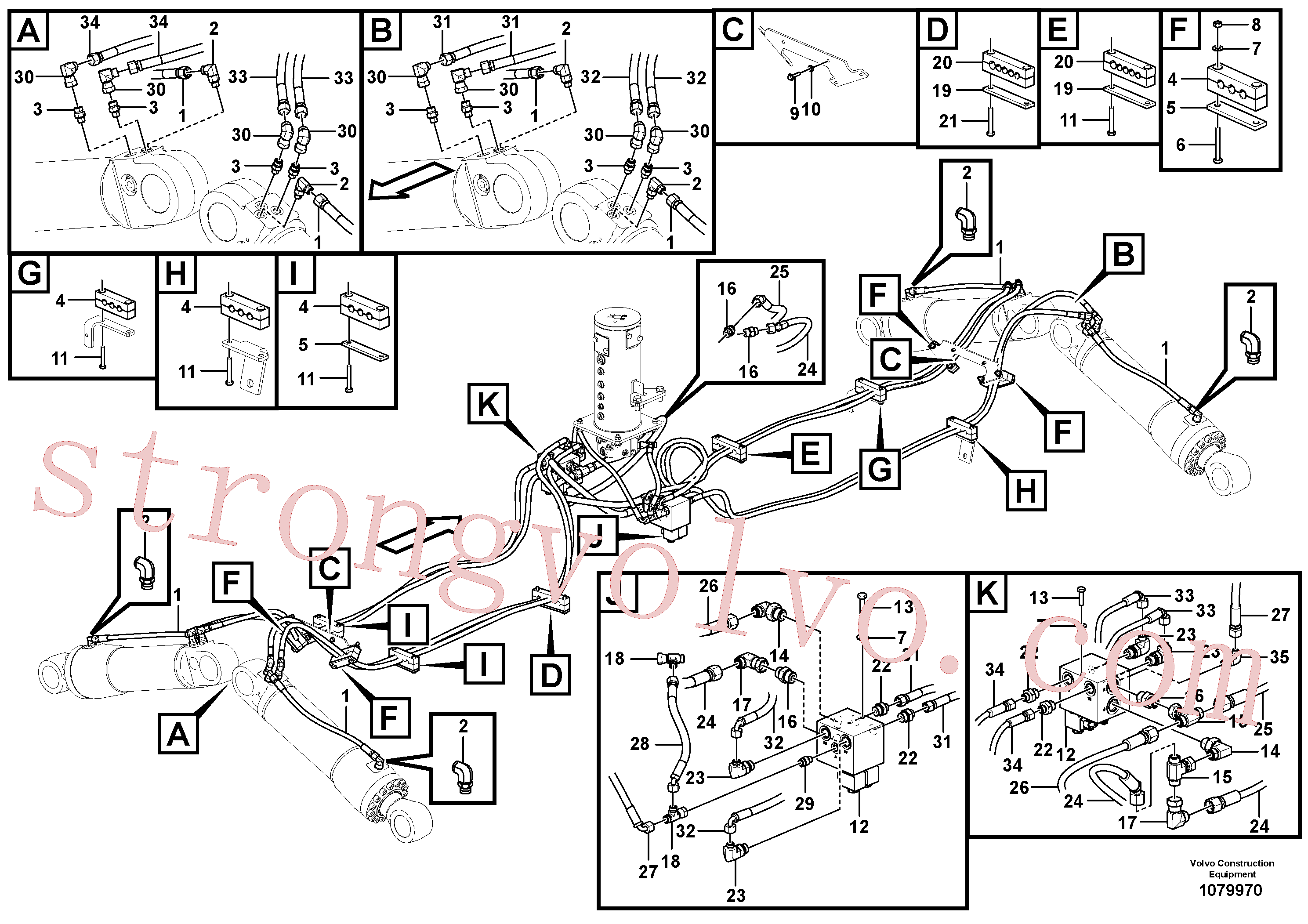 Volvo Montagem VOE935071 Cotovelo Acessórios