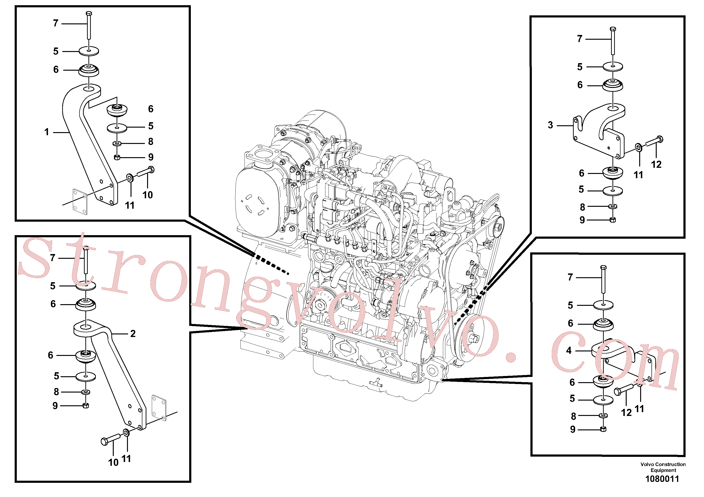 RM96735758 Volvo Suporte do motor(1080011 Montagem)