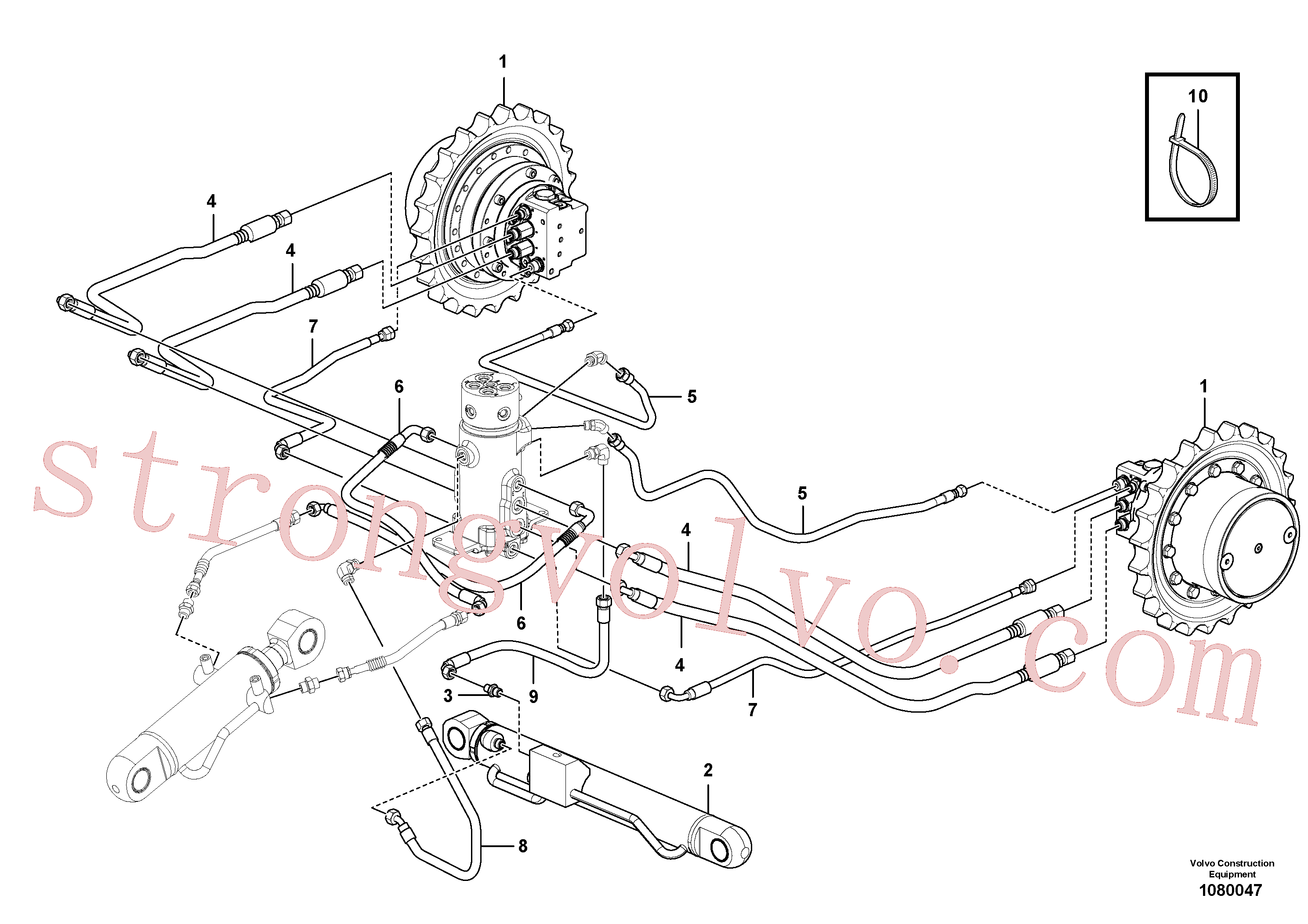 VOE15614183 Volvo Linha da rótula, rótula ao motor de curso(1080047 Montagem)