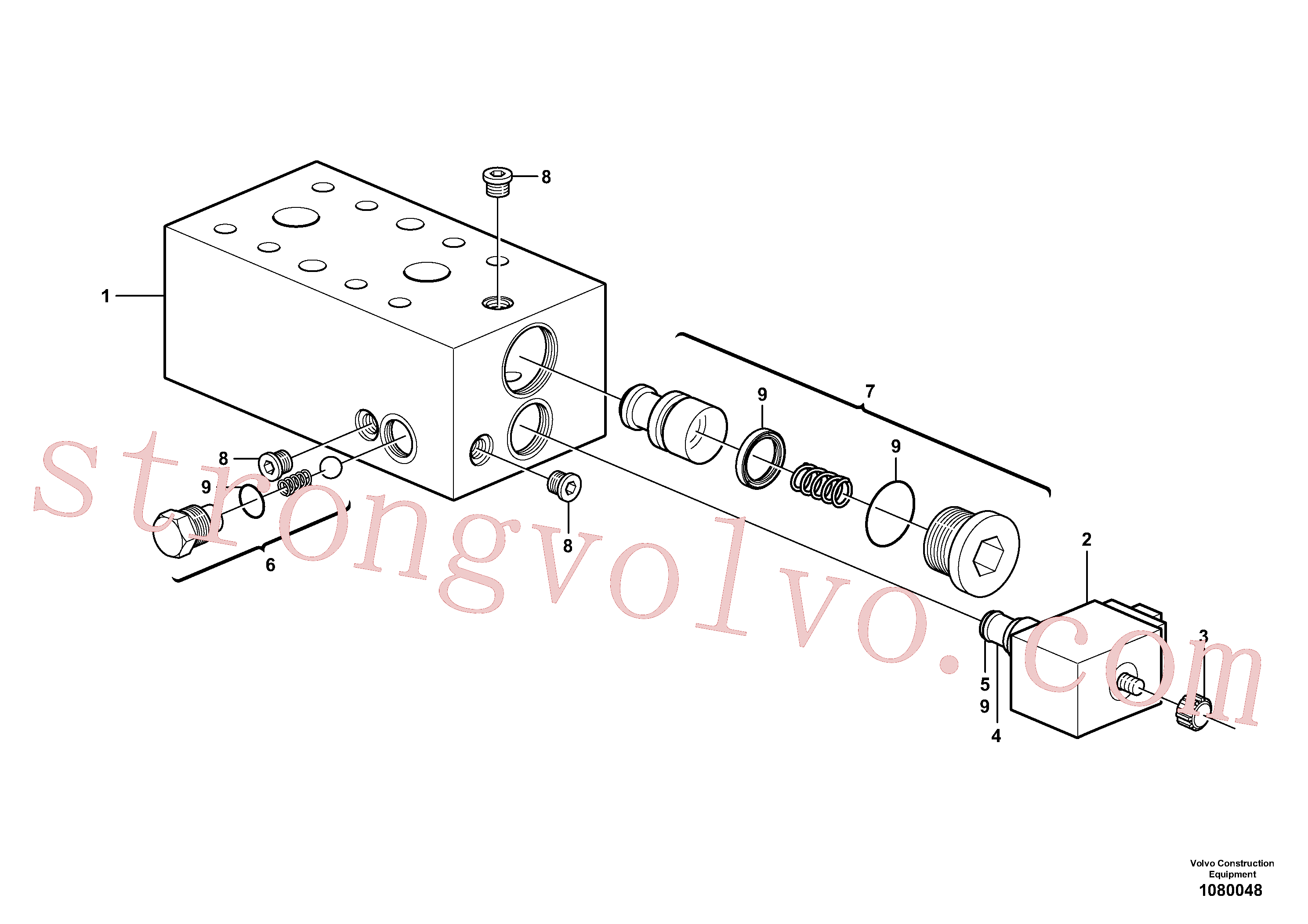 VOE11706789 Volvo Válvula, corpo do circuito e válvula de retorno(1080048 Montagem)