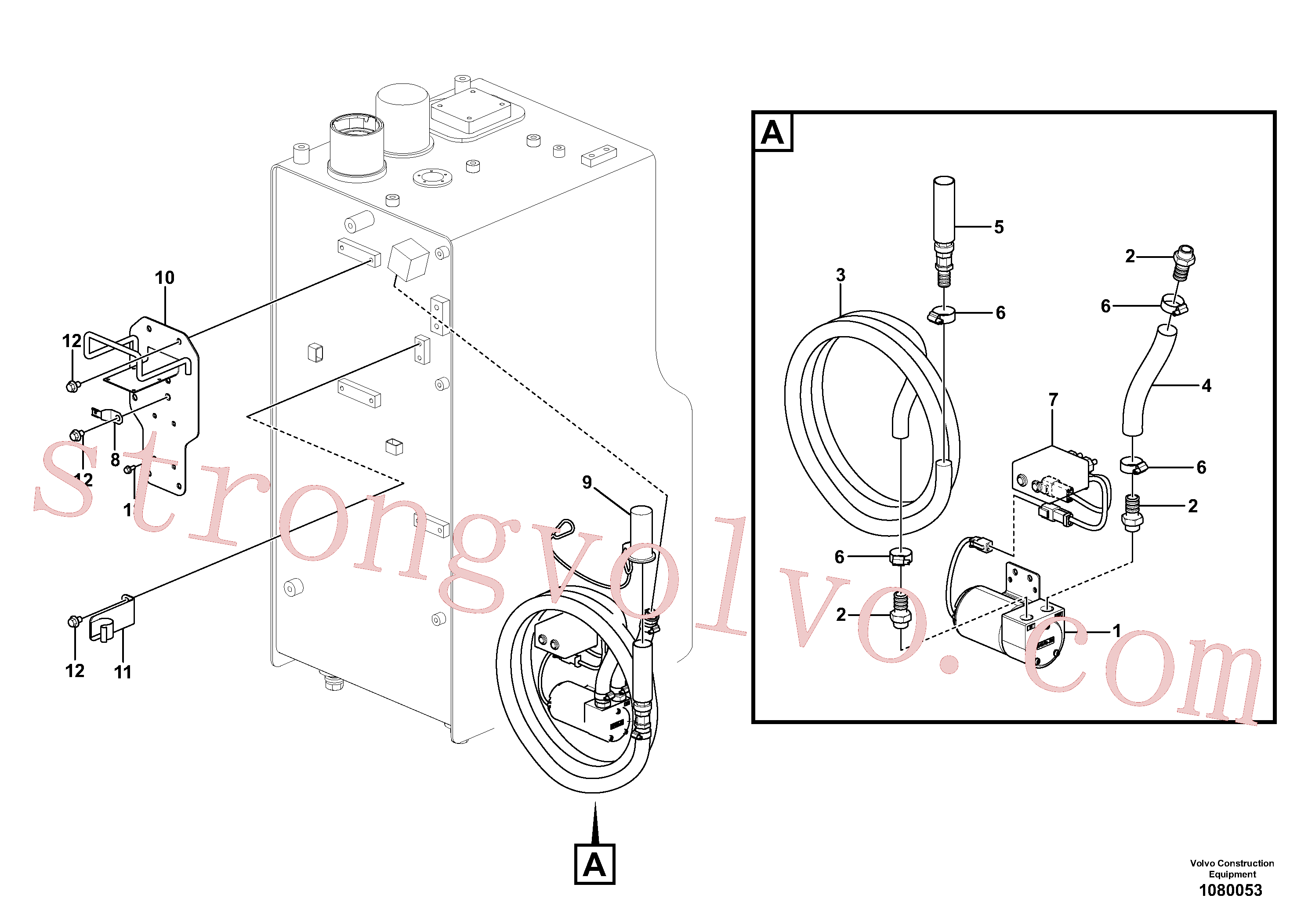 VOE14543309 Volvo Bomba de enchimento do combustível com detalhes de montagem(1080053 Montagem)