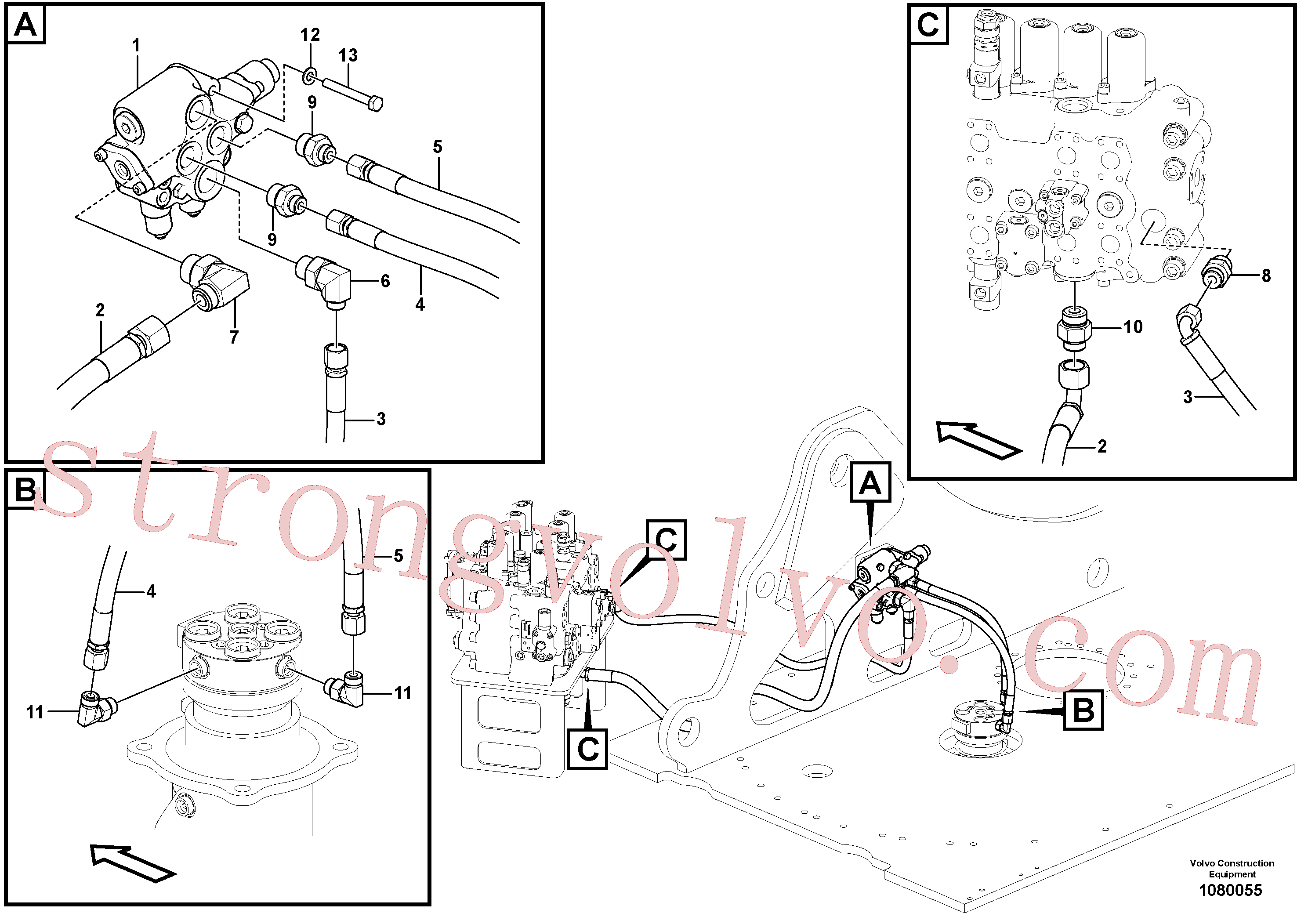 RM59922617 Volvo Sistema hidráulico de trabalho, lâmina niveladora(1080055 Montagem)
