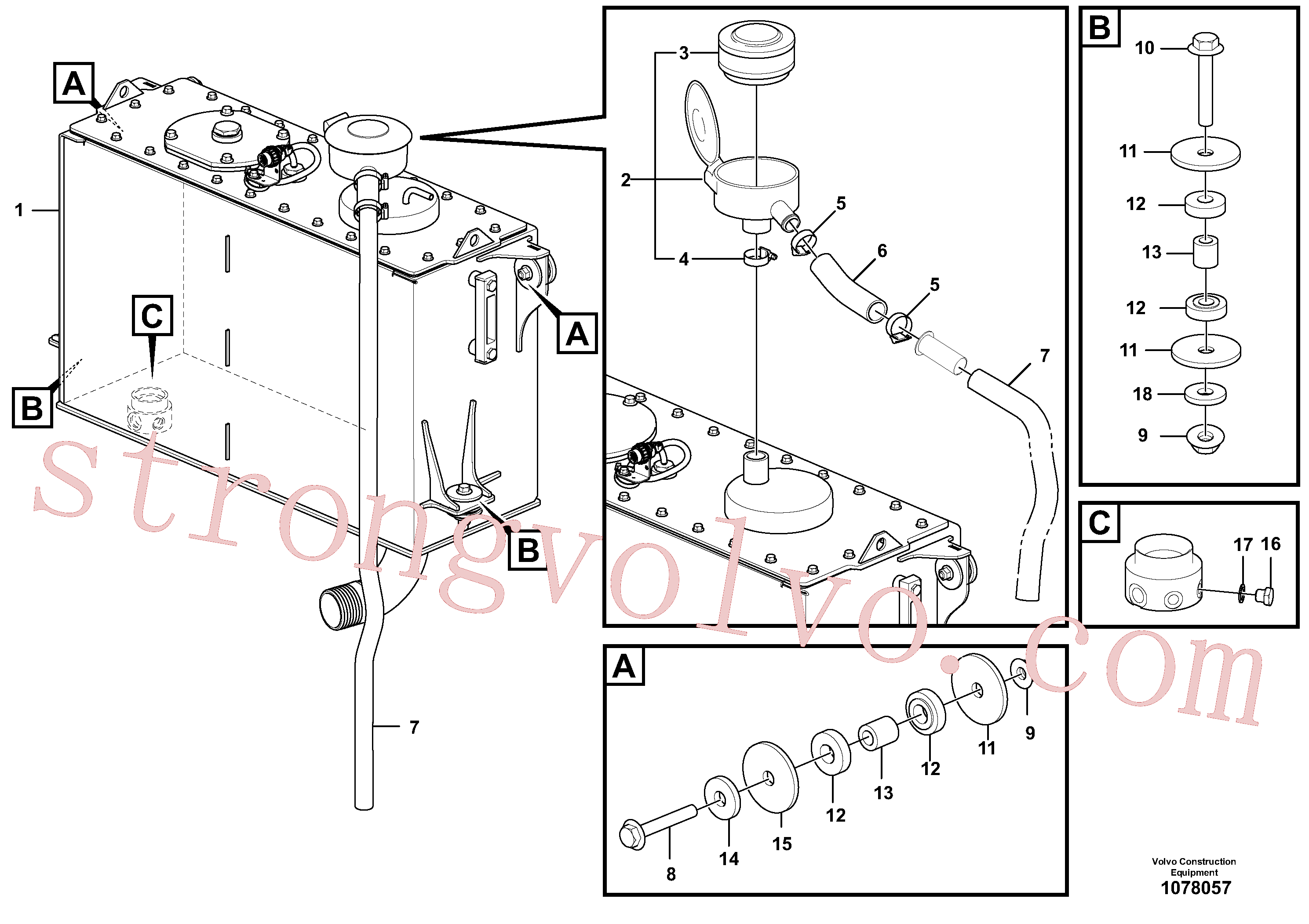 VOE973967 Volvo Tanque de óleo hidráulico com acessórios(1080063 Montagem)