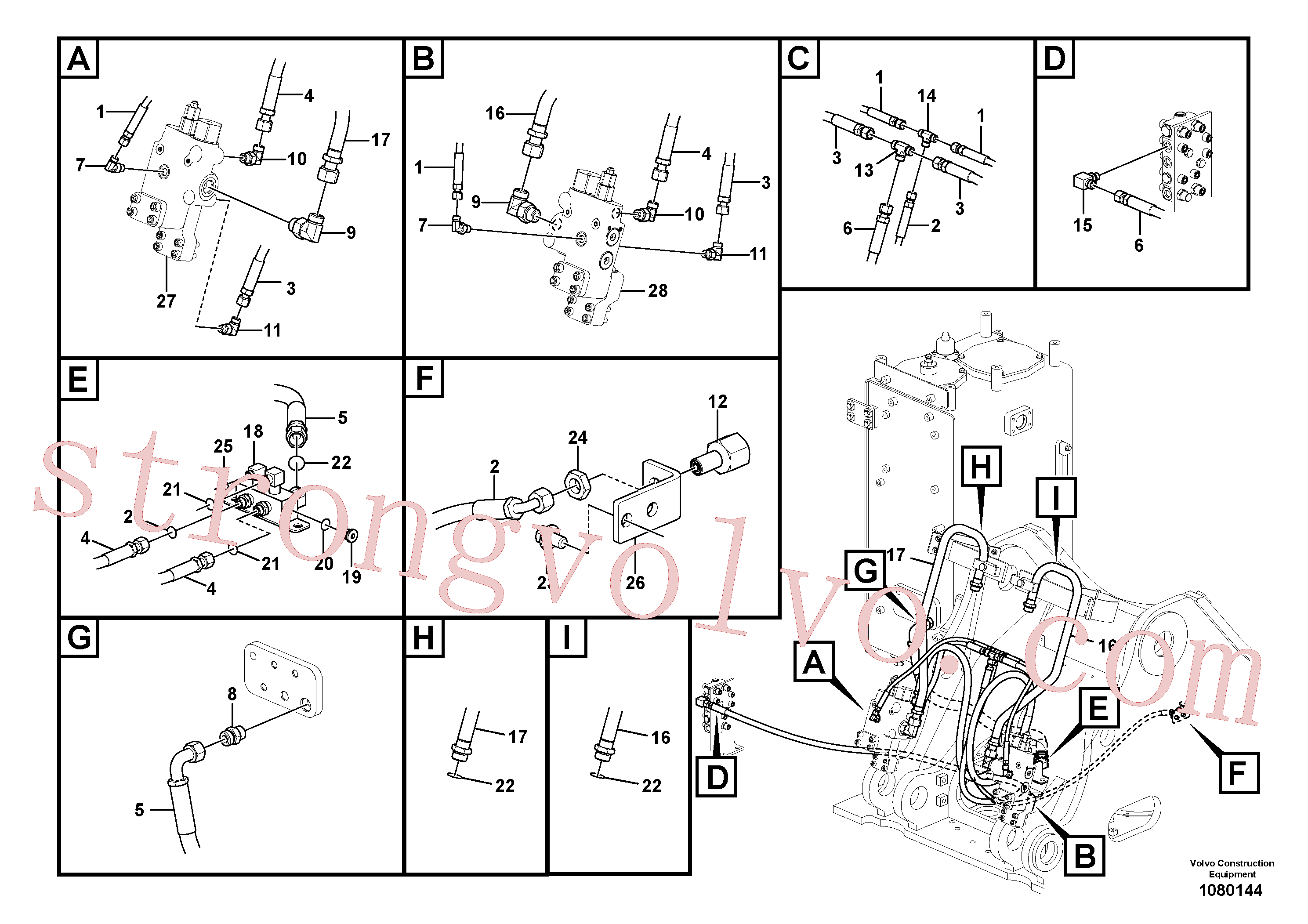 VOE15116841 Volvo Hidráulica de serviço, ruptura da lança(1080144 Montagem)