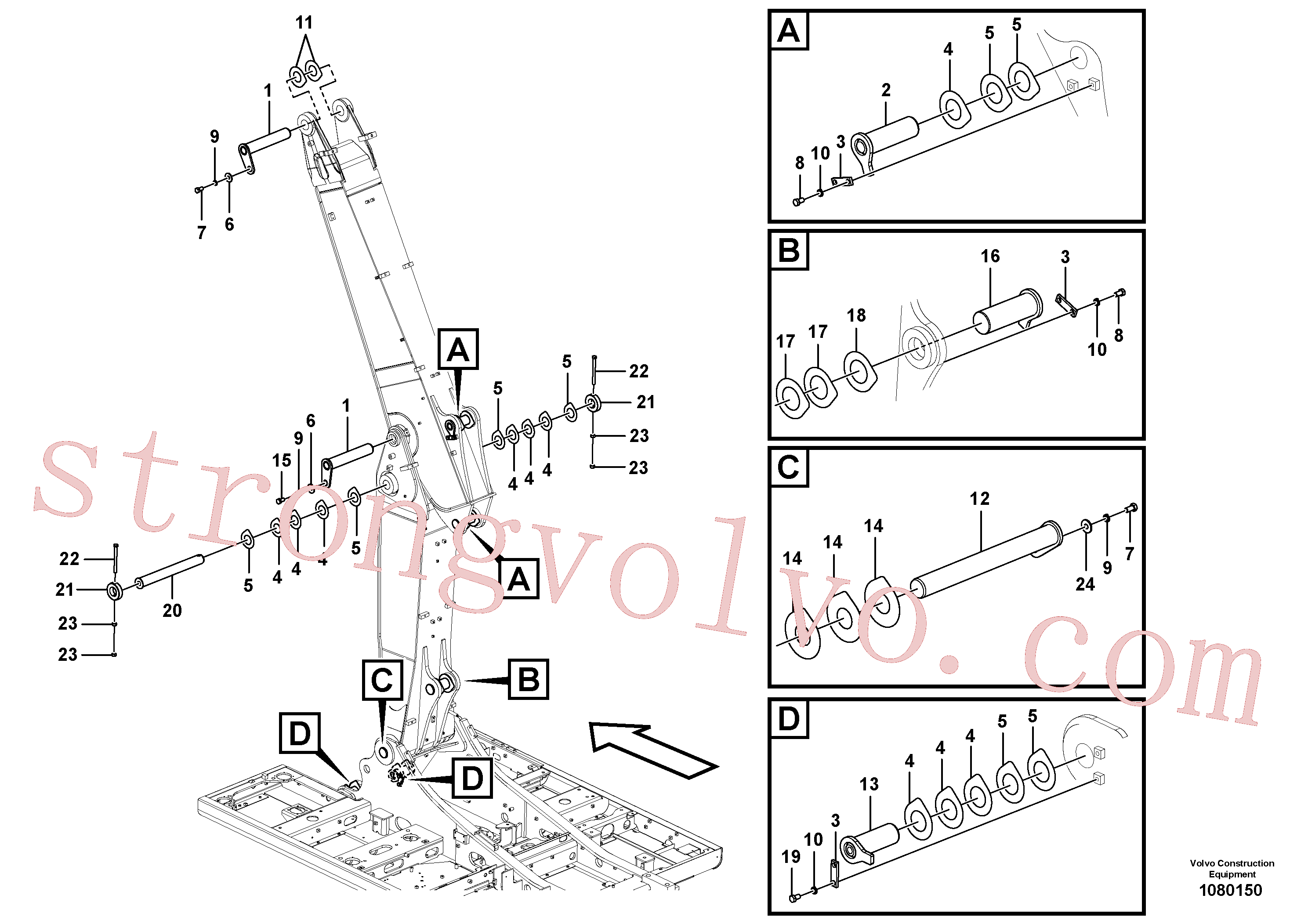 VOE14616572 Volvo Tirantes para a lança(1080150 Montagem)