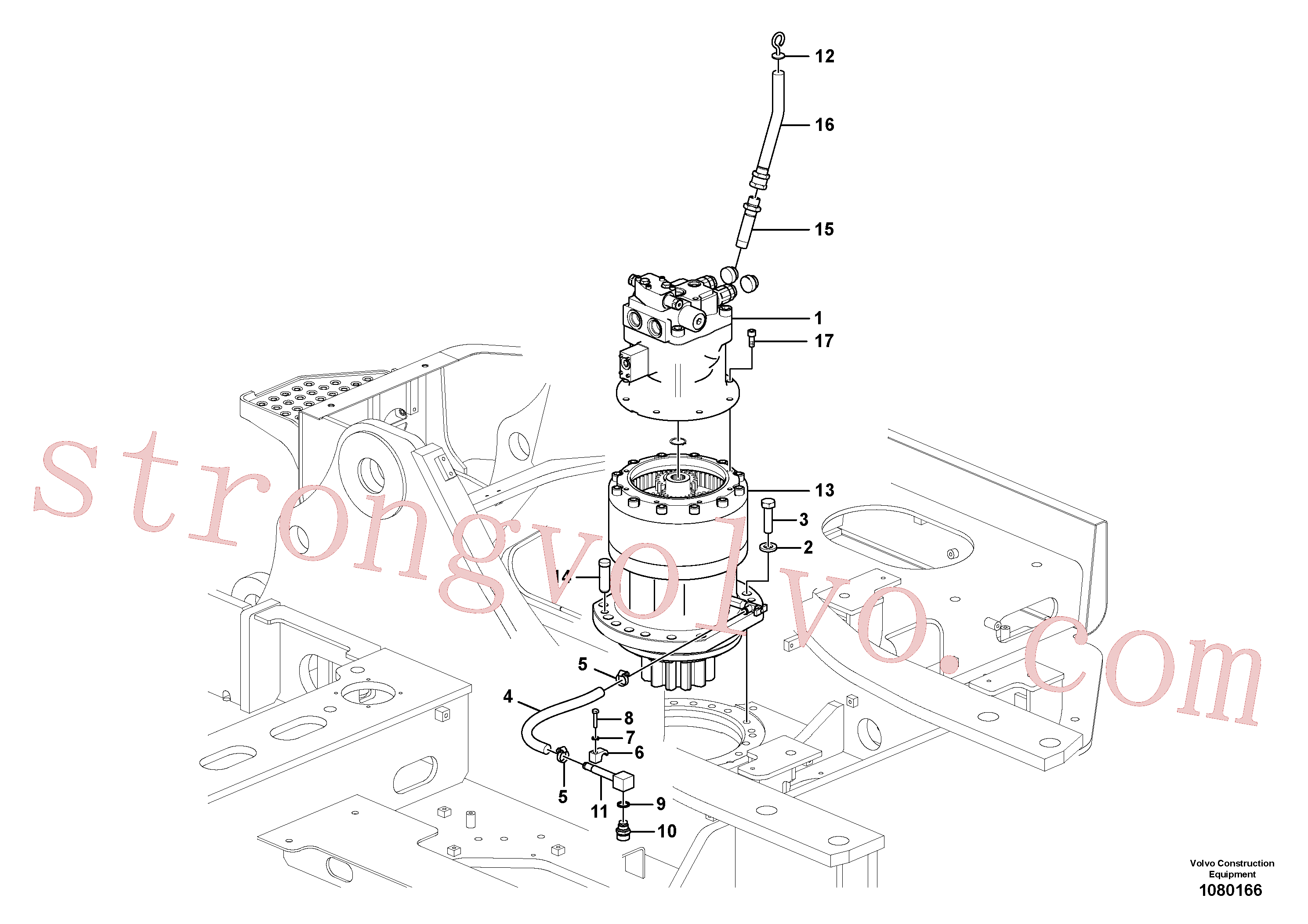 VOE14552686 Volvo Motor de rotação com peças de montagem(1080166 Montagem)