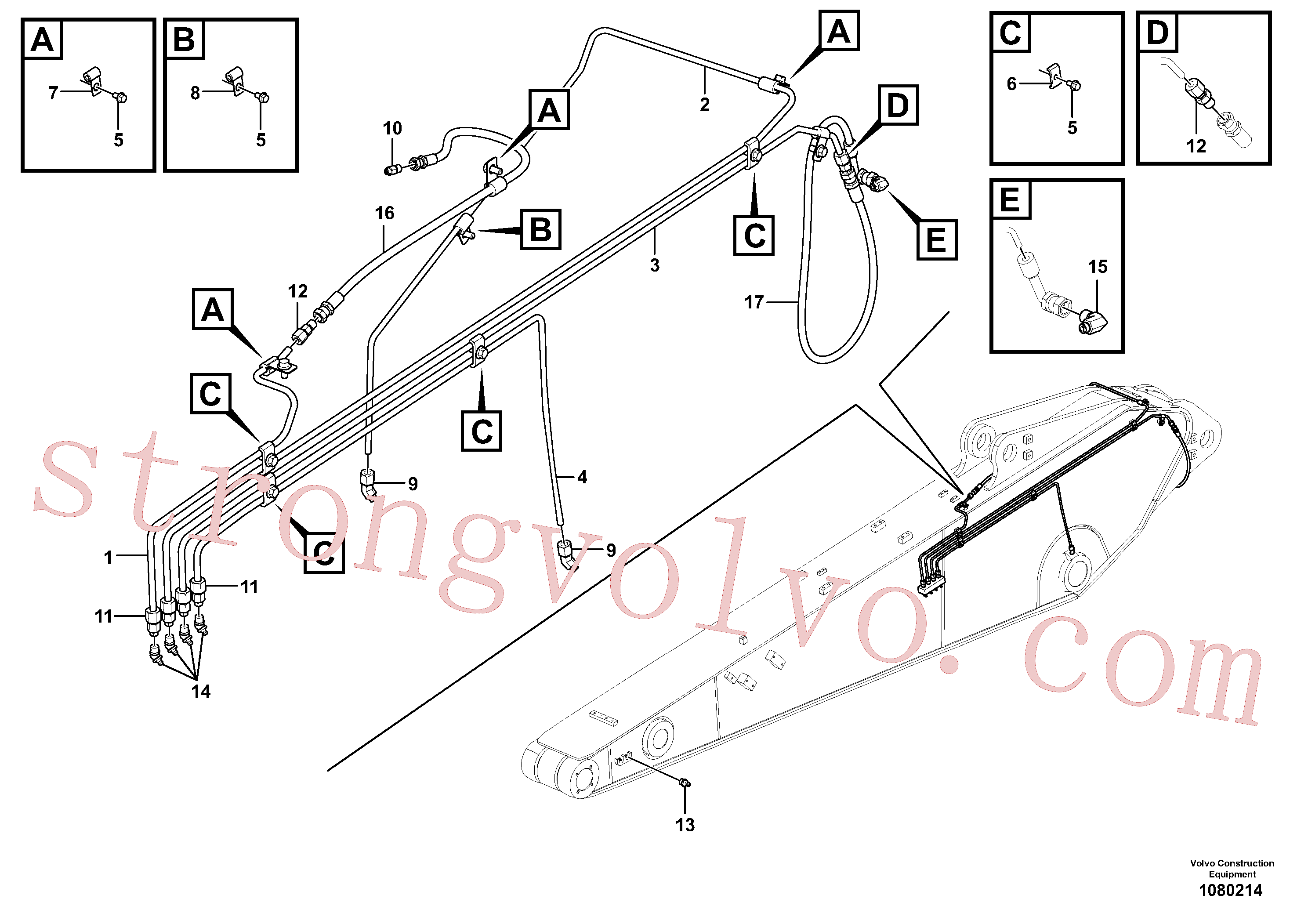 VOE14543246 Volvo Tubagem de massa(1080214 Montagem)