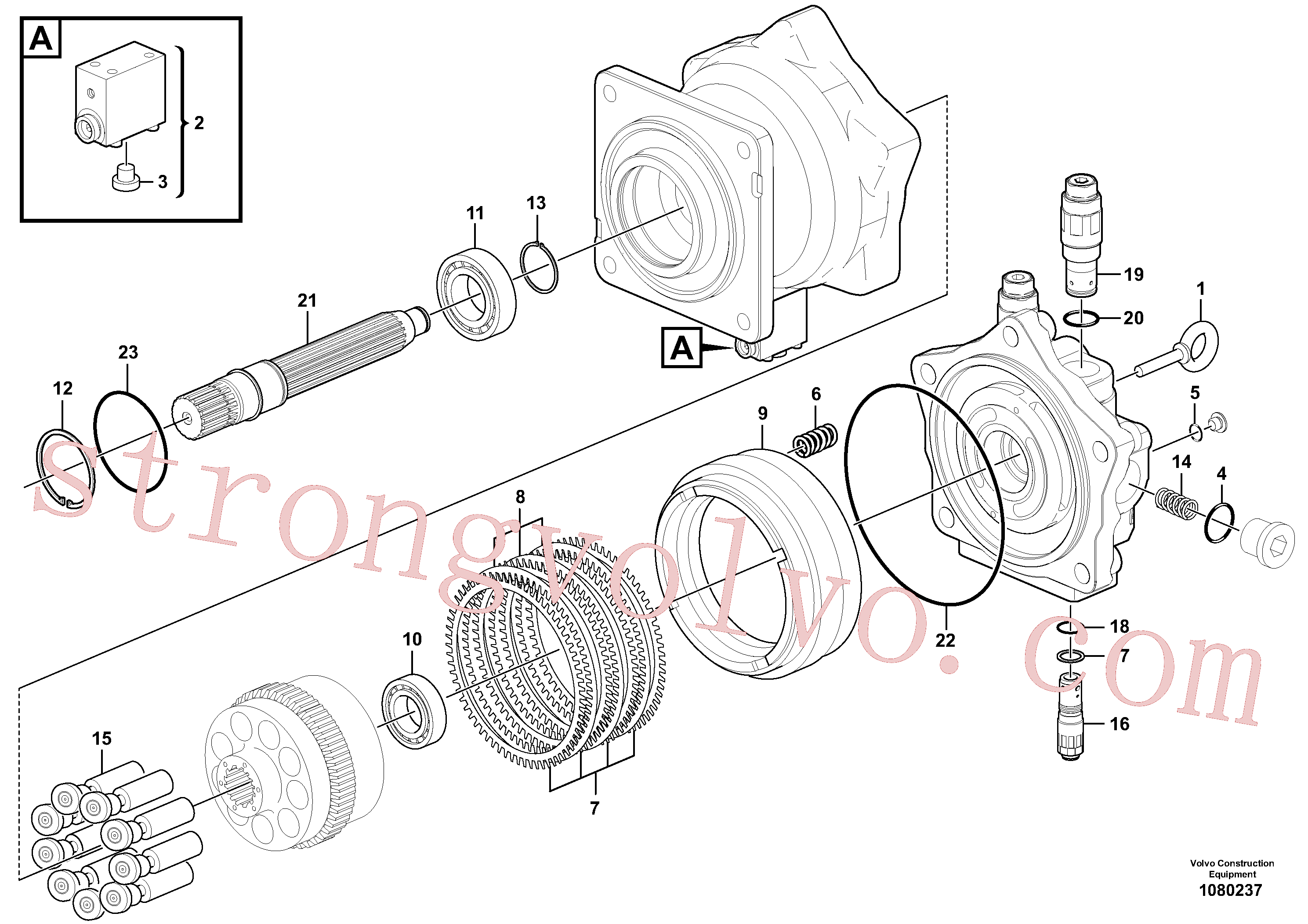 VOE14684123 Volvo Motor de rotação(1080237 Montagem)