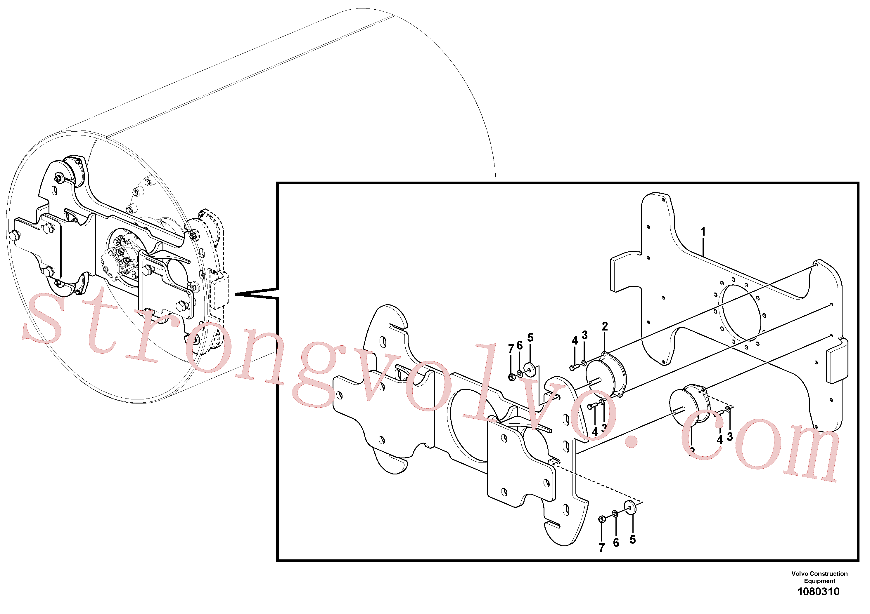 Volvo Acessórios para escavadeira VOE955785 Porca sextavada Acessórios