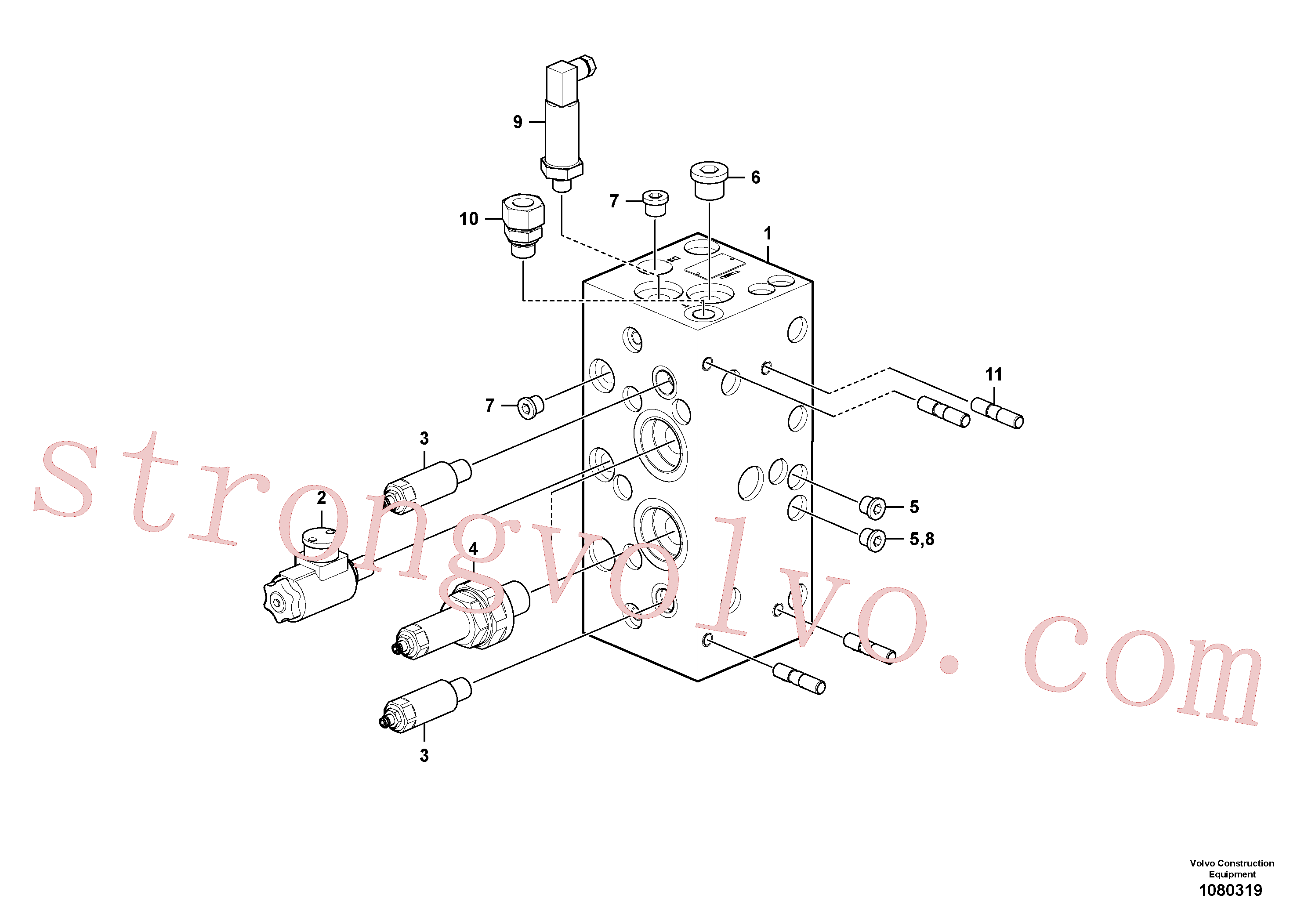 RM54465414 Volvo Pré-montagem da válvula do travão(1080319 Montagem)