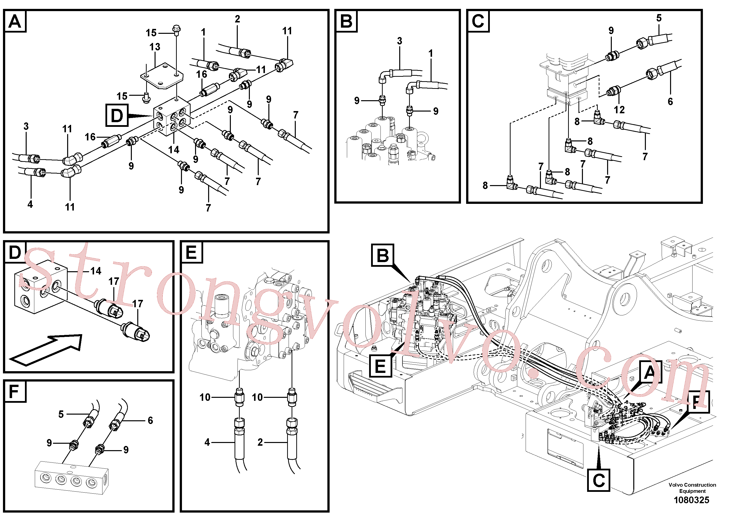 VOE937533 Volvo Sistema servomotor, válvula de comando para pedal da válvula de comando(1080325 Montagem)