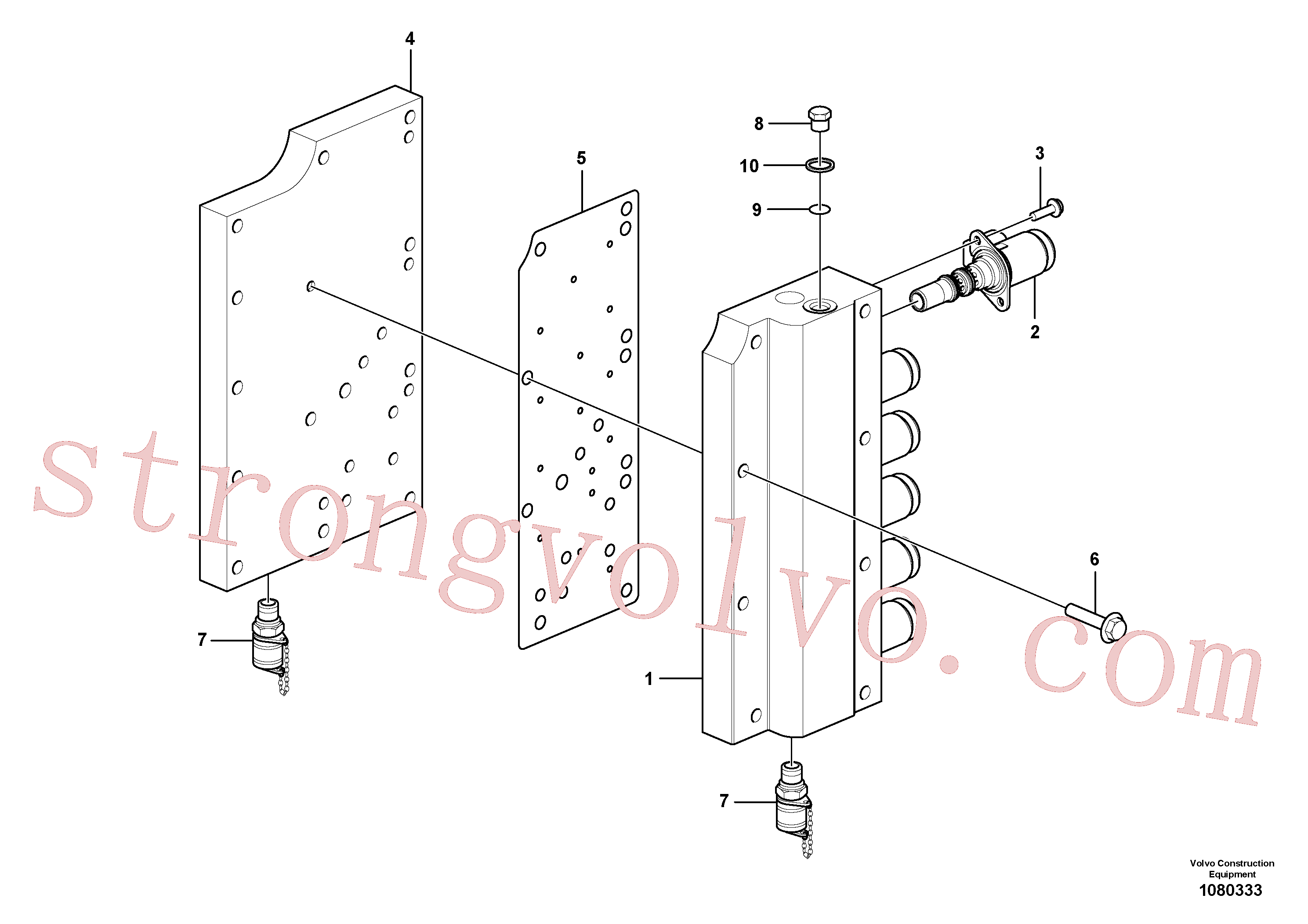 VOE969404 Volvo Válvula do selector de gama(1080333 Montagem)