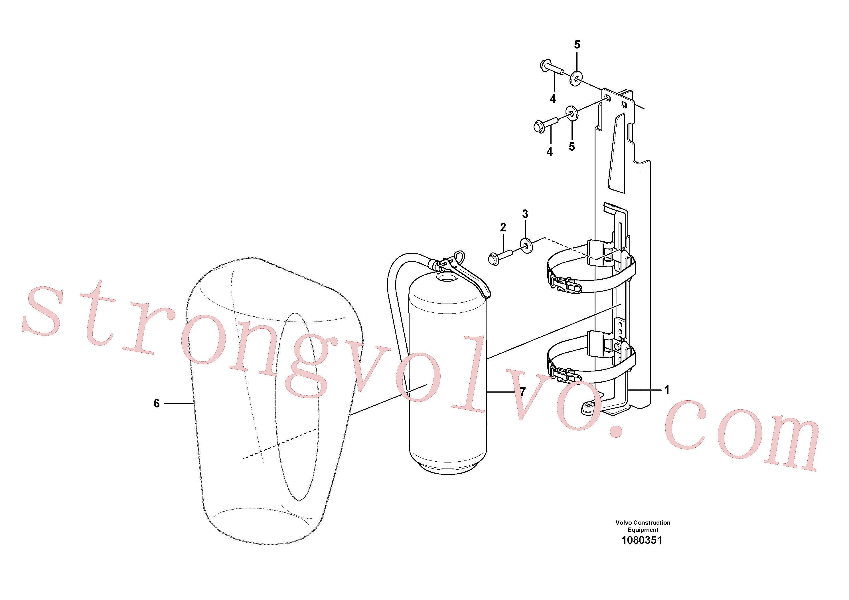 VOE15195723 Volvo Extintor de incêndio(1080351 Montagem)