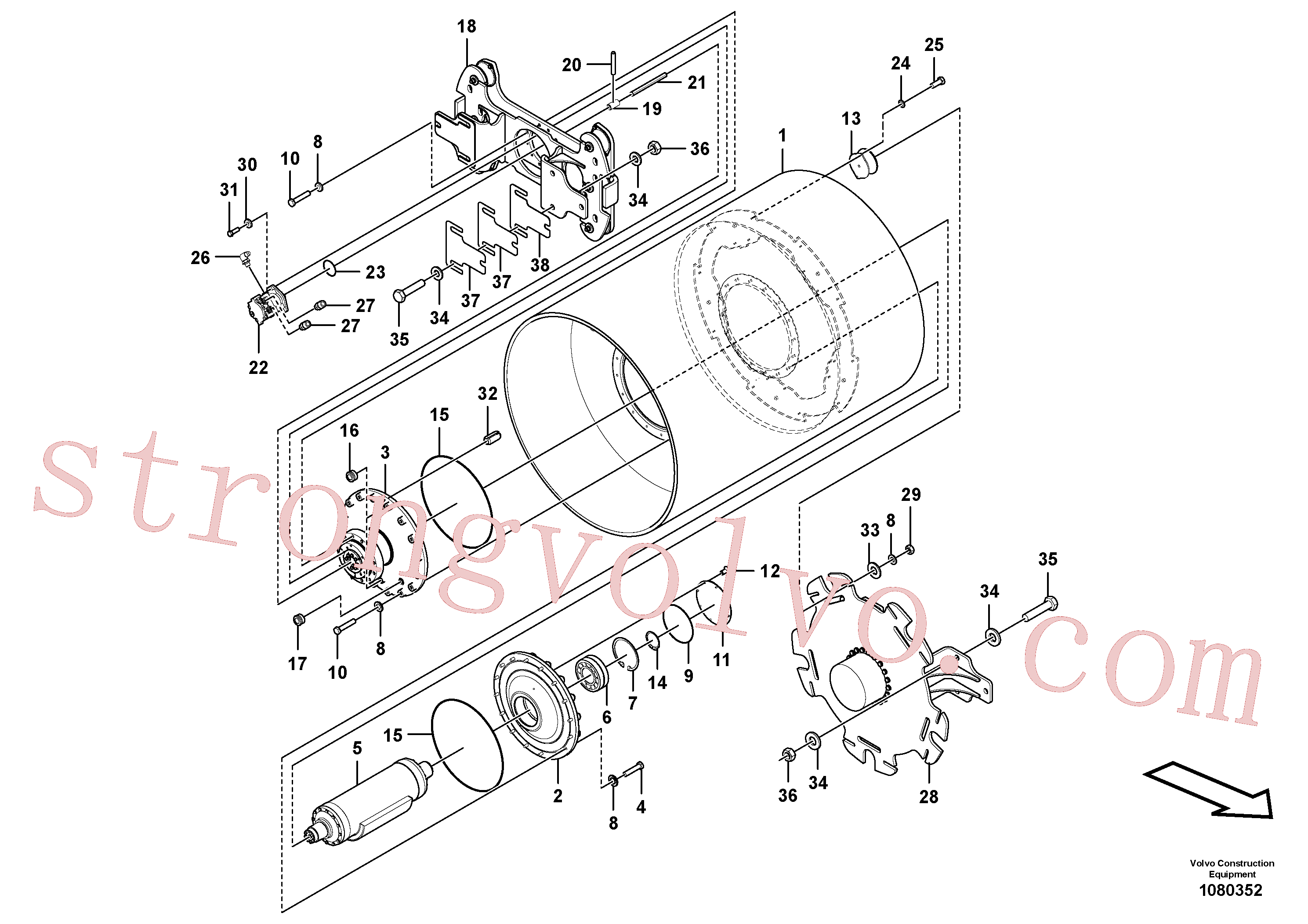 Volvo Acessórios para escavadeira SA9541-01100 Anel trava Acessórios