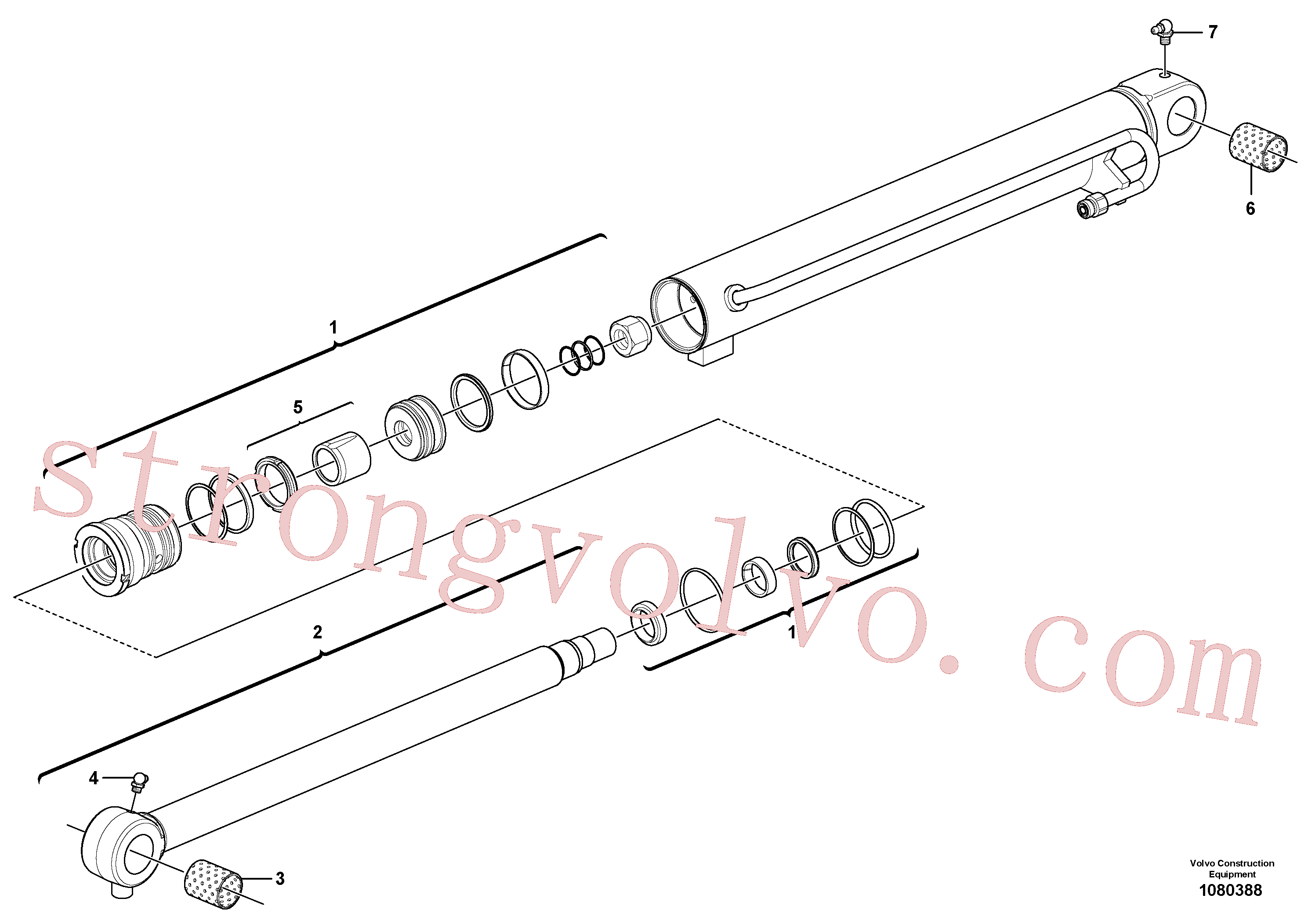 VOE15163173 Volvo Cilindro da lança(1080388 Montagem)