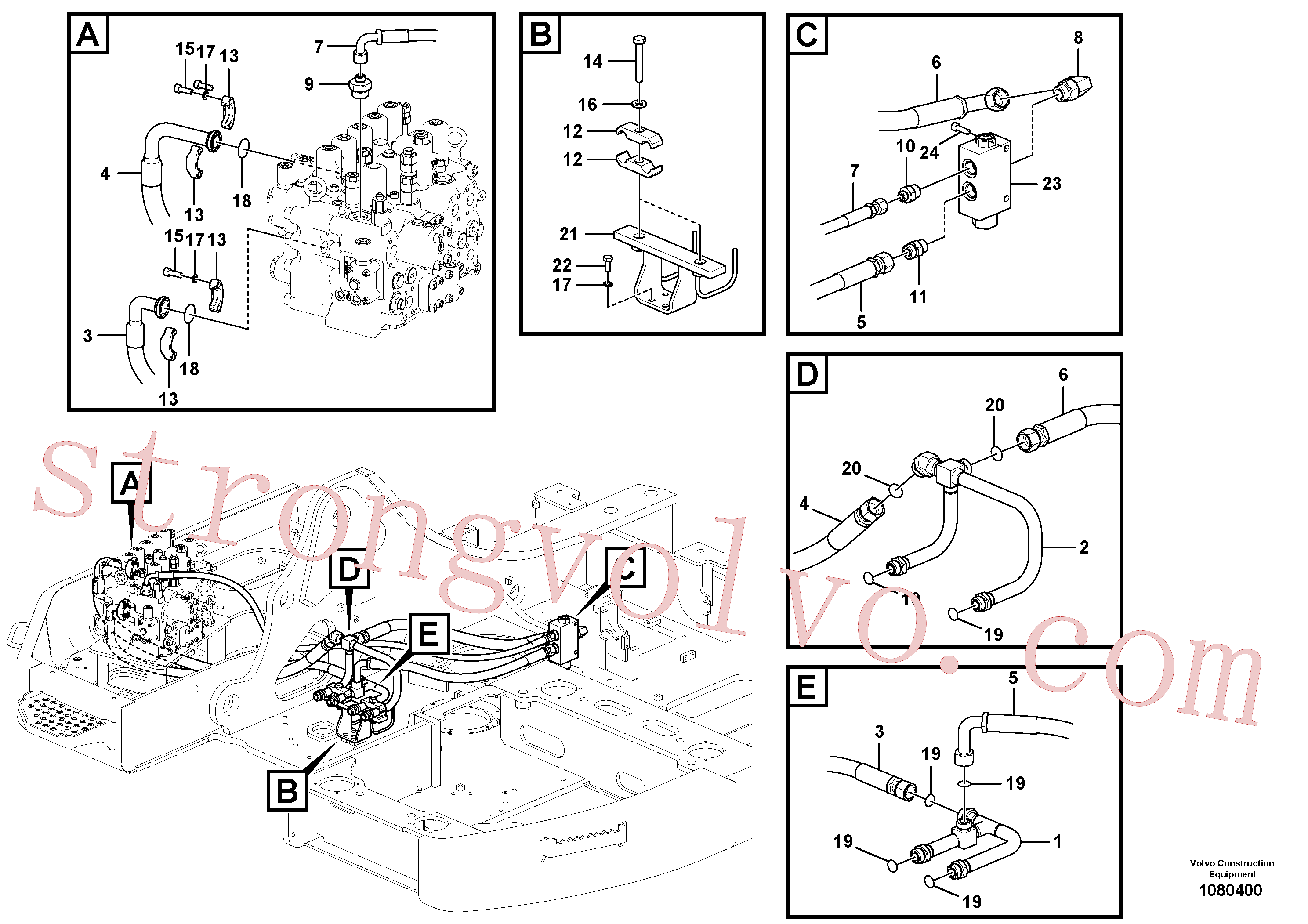 VOE14667865 Mangueira completa Volvo escavadeira