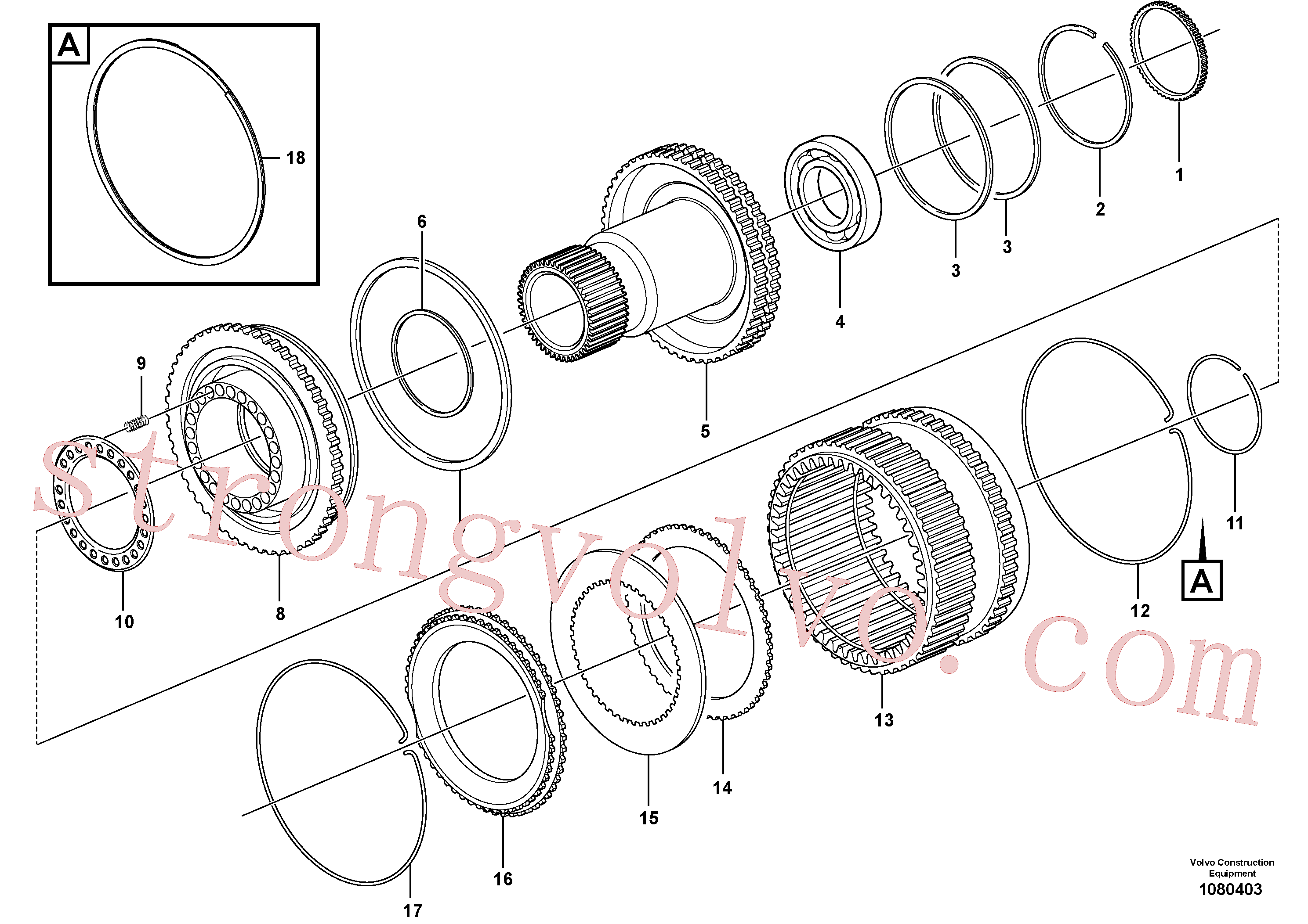 VOE17336168 Volvo Embraiagem e travão(1080403 Montagem)