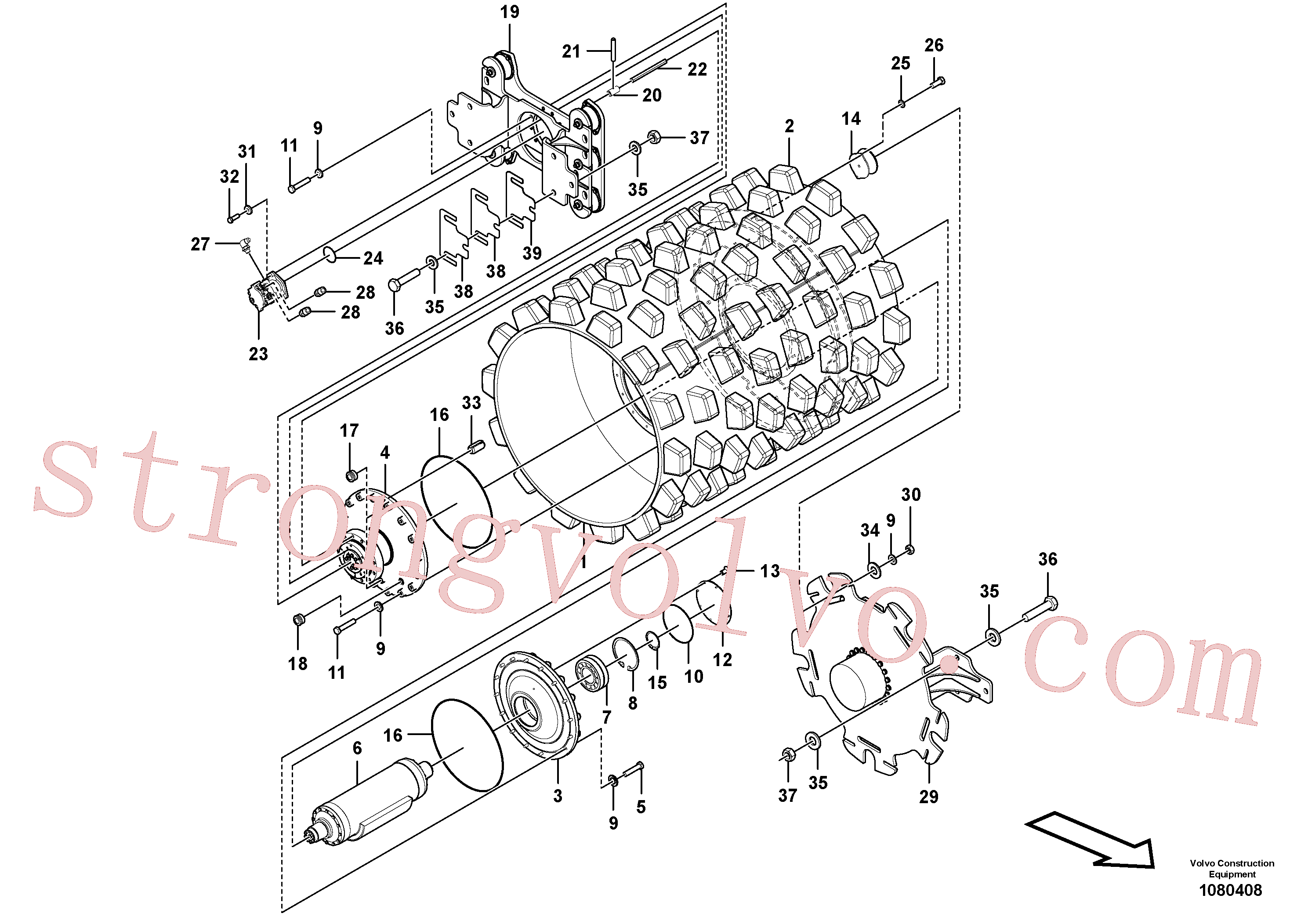 VOE914492 Volvo Conjunto do tambor(1080408 Montagem)