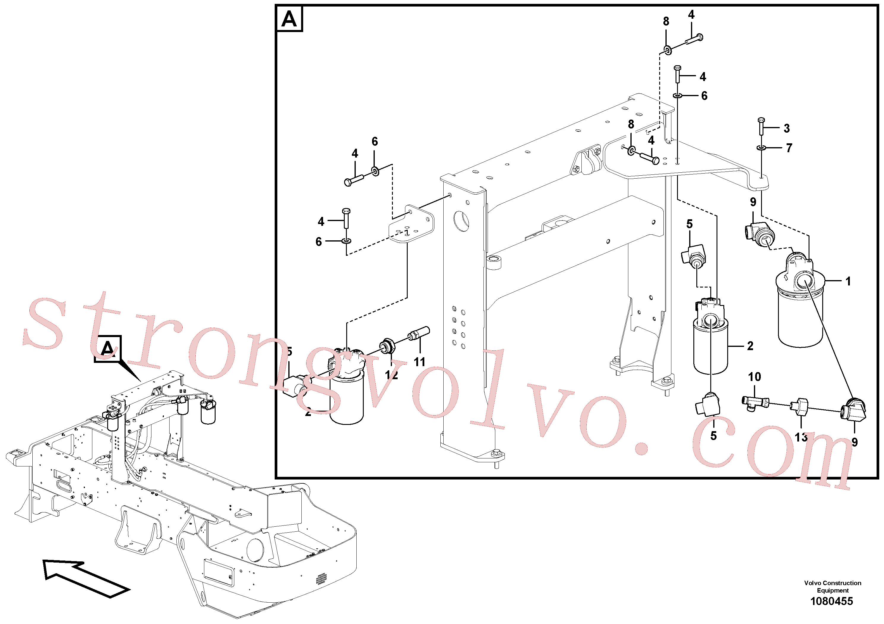 VOE935015 Volvo Instalação de filtro hidráulico(1080455 Montagem)