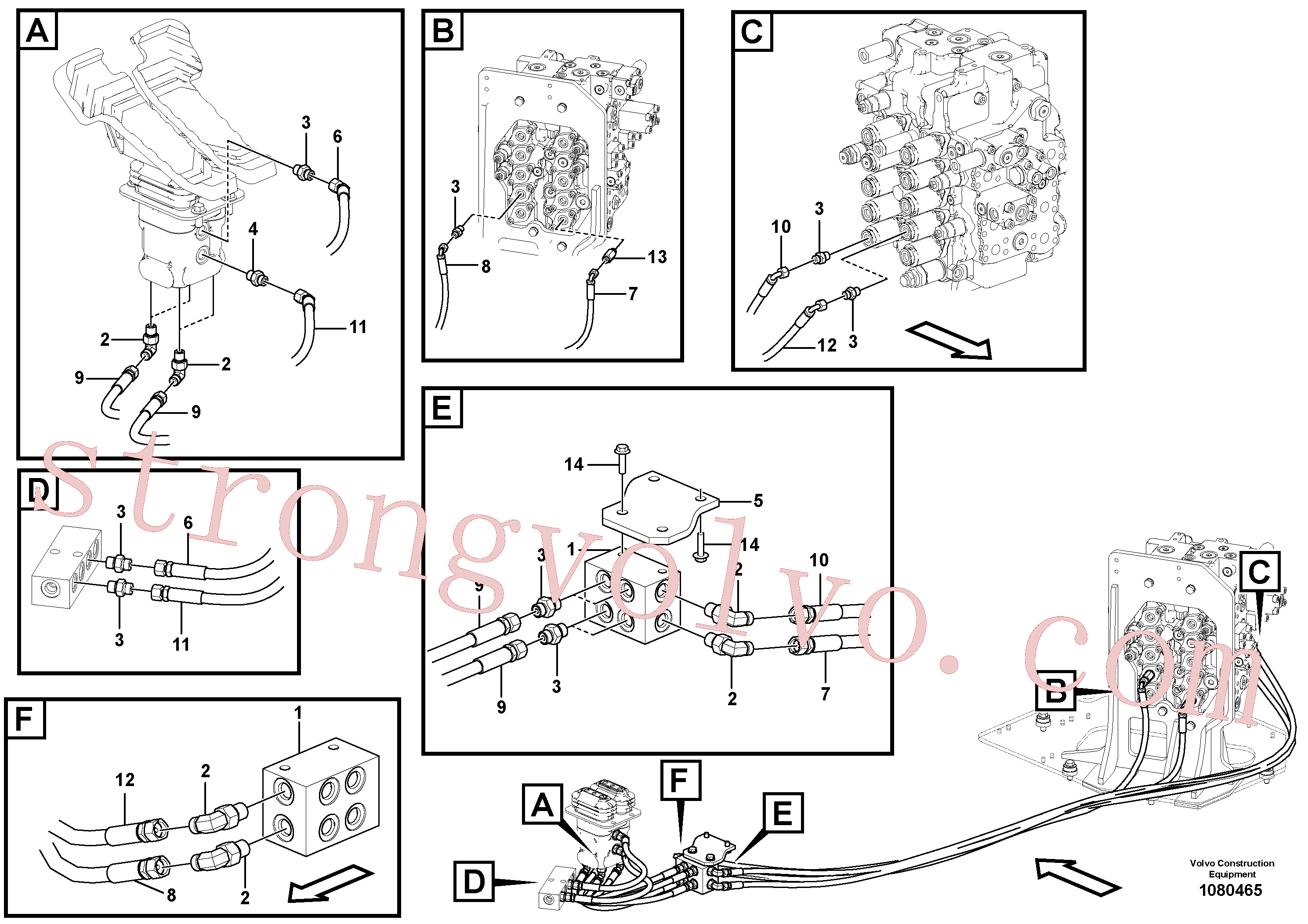 VOE937194 Volvo Sistema servomotor, válvula de comando para pedal da válvula de comando(1080465 Montagem)