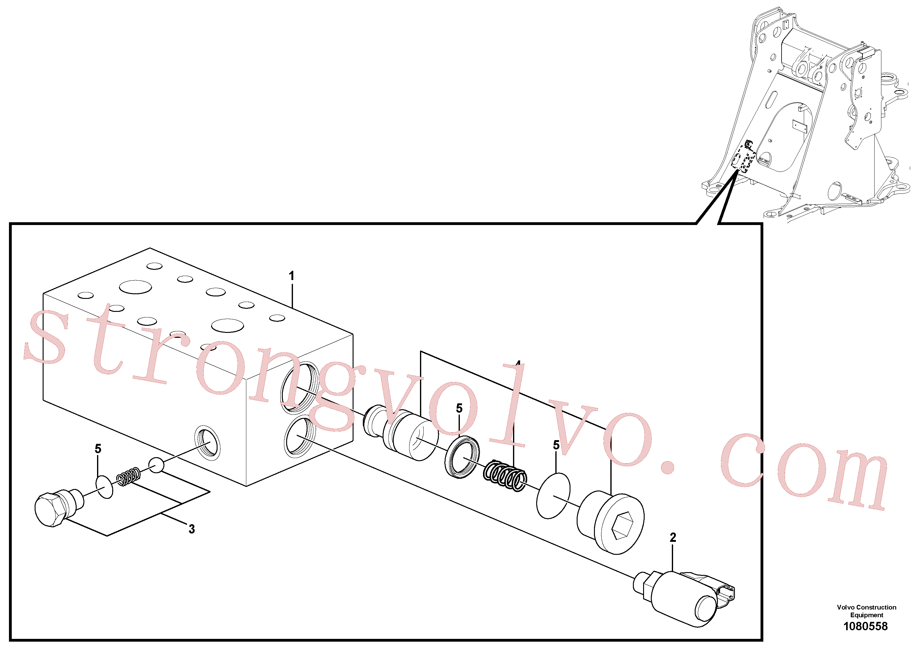 VOE11706074 Volvo Válvula, corpo do circuito e válvula de retorno(1080558 Montagem)