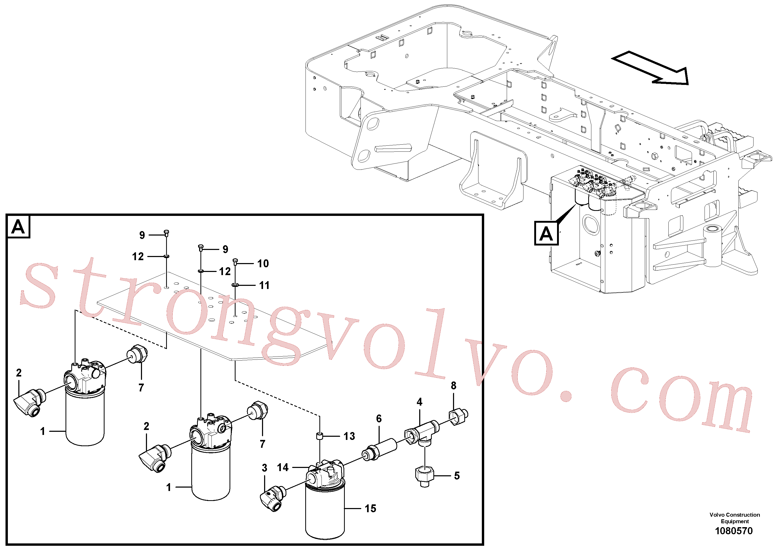 VOE15651453 Volvo Instalação de filtro hidráulico(1080570 Montagem)