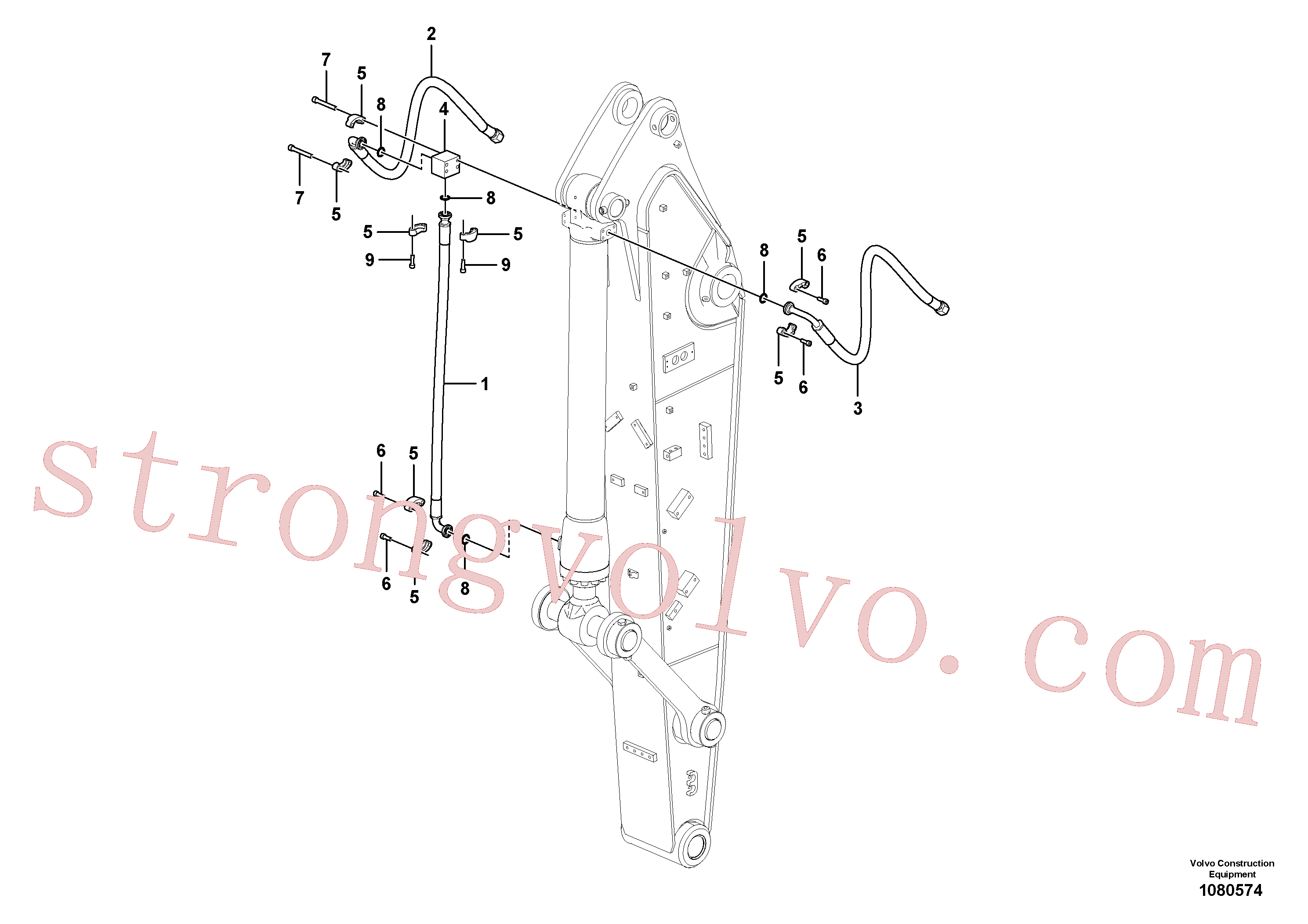 VOE937741 Volvo Hidráulica de serviço, cilindro do balde no braço de afundamento(1080574 Montagem)