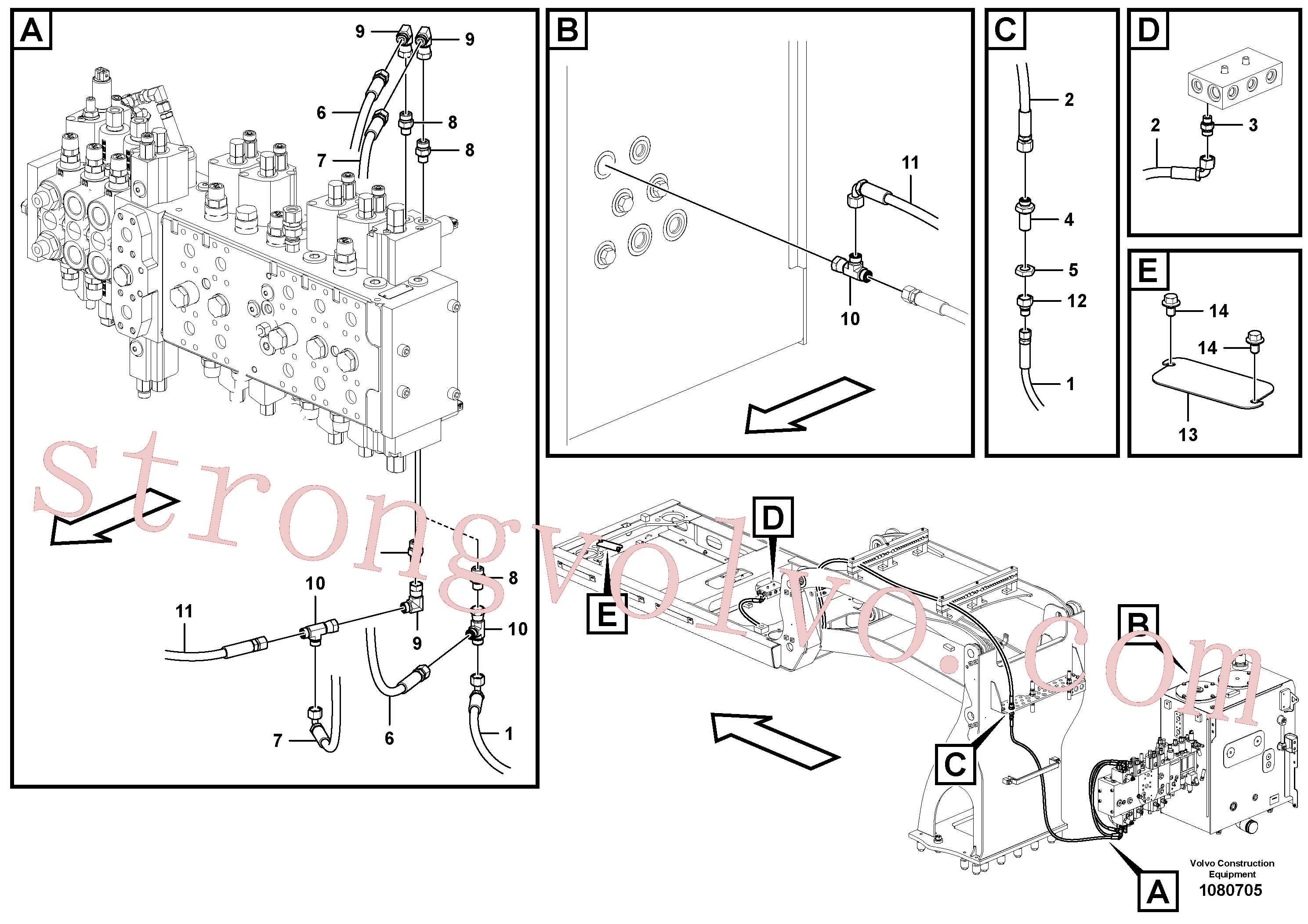 VOE936956 Volvo Sistema servomotor, martelo e corte(1080705 Montagem)