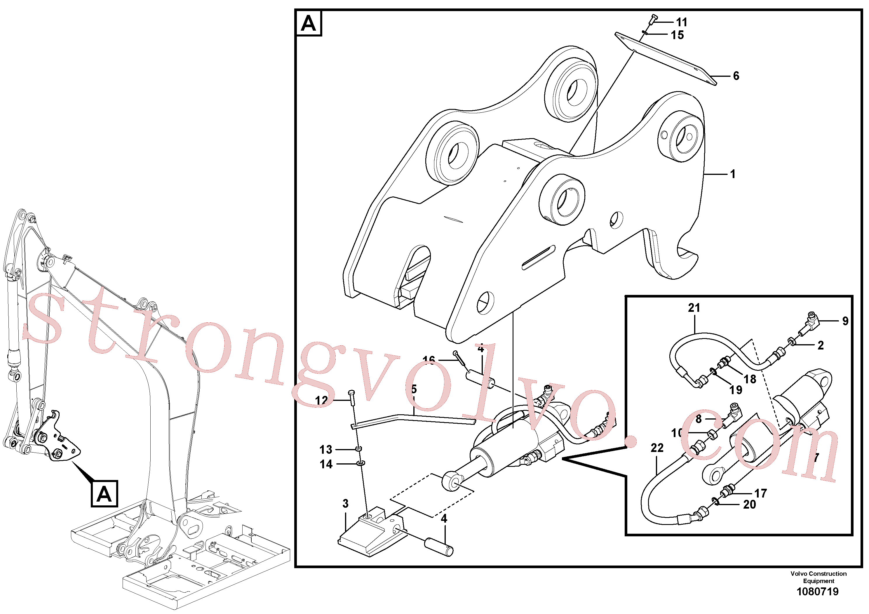 VOE14884832 Volvo Suporte de acoplamento, QuickFit(1080719 Montagem)