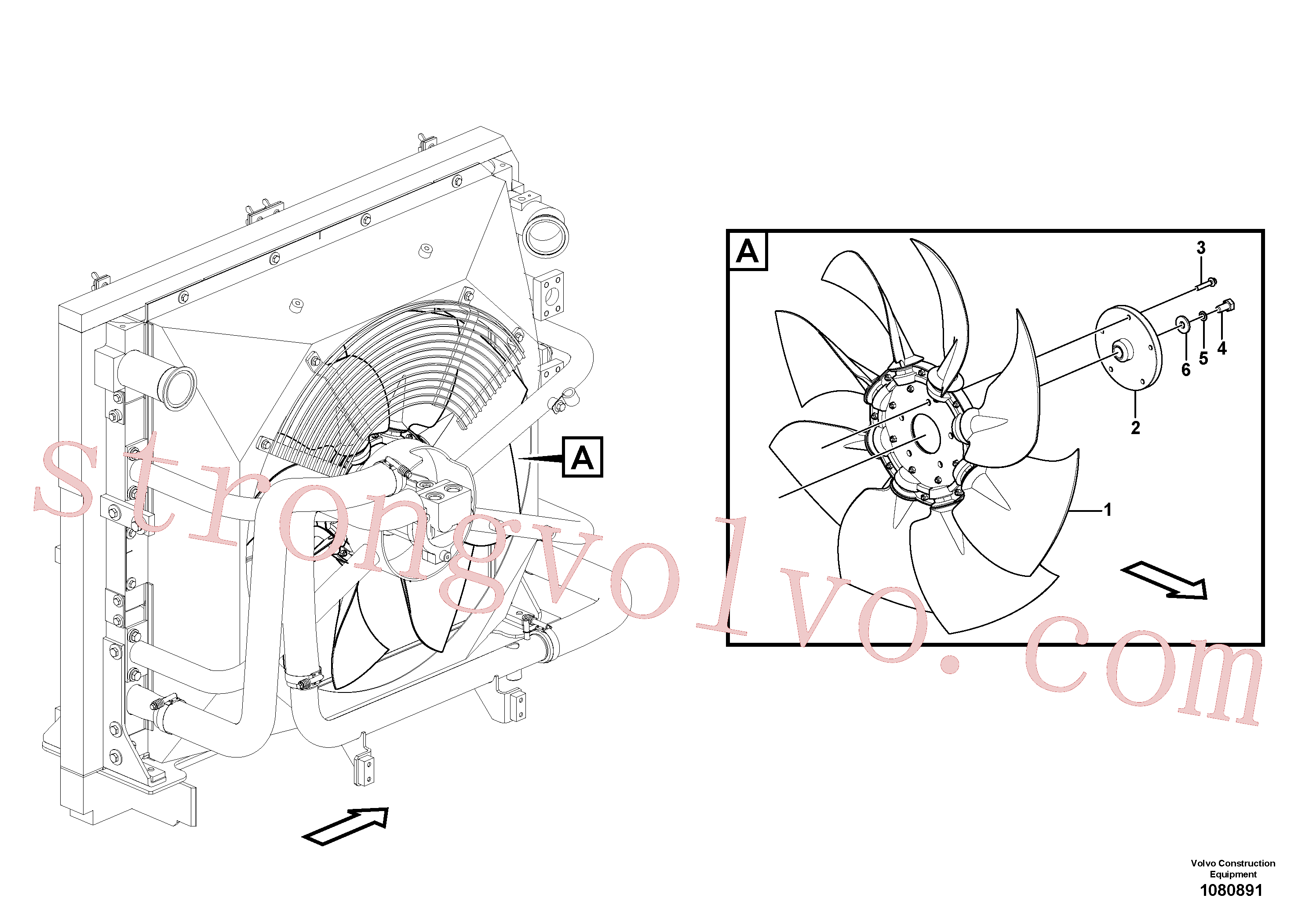 VOE14563595 Volvo Suporte da ventoinha da refrigeração(1080891 Montagem)